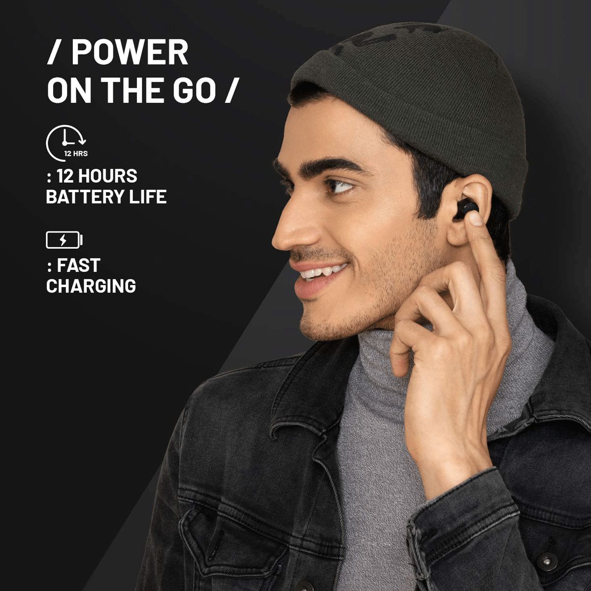 CROSSBEATS Urban CB-URBAN-BLK TWS Earbuds with Passive Noise Cancellation (IPX6 Water Resistant, Deep Bass, Black)_4