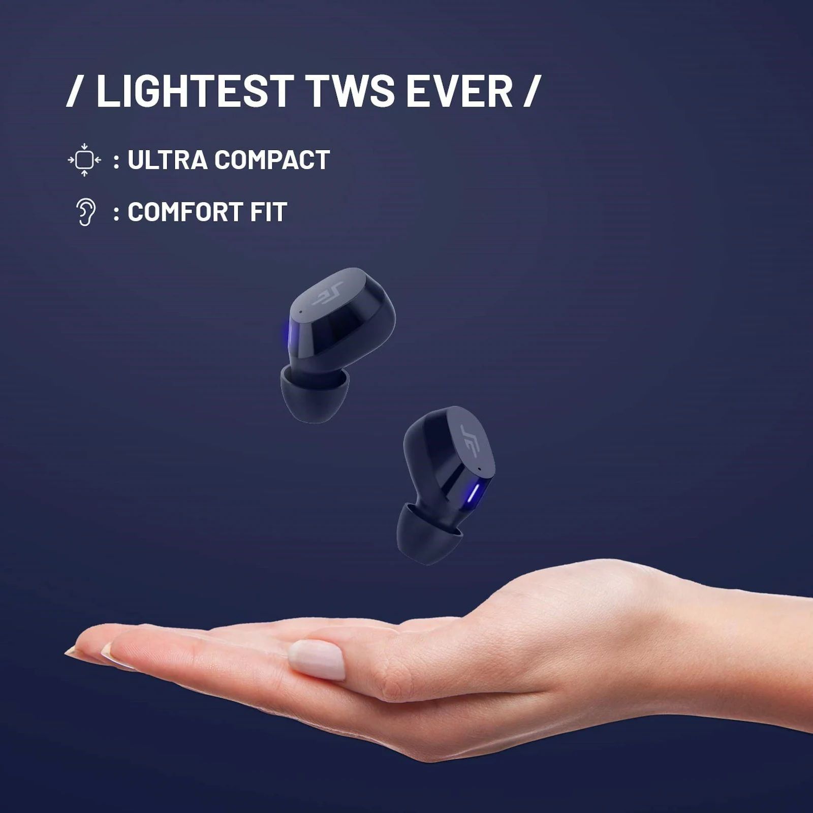 CROSSBEATS Edge TWS Earbuds with Passive Noise Cancellation (IPX6 Water Resistant, 20 Hours Playback, Blue)_6