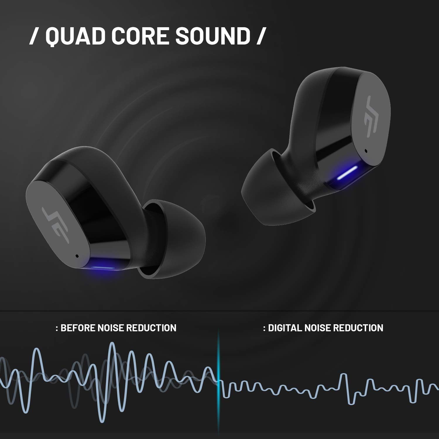 CROSSBEATS Edge TWS Earbuds with Passive Noise Cancellation (IPX6 Water Resistant, 20 Hours Playback, Black)_8