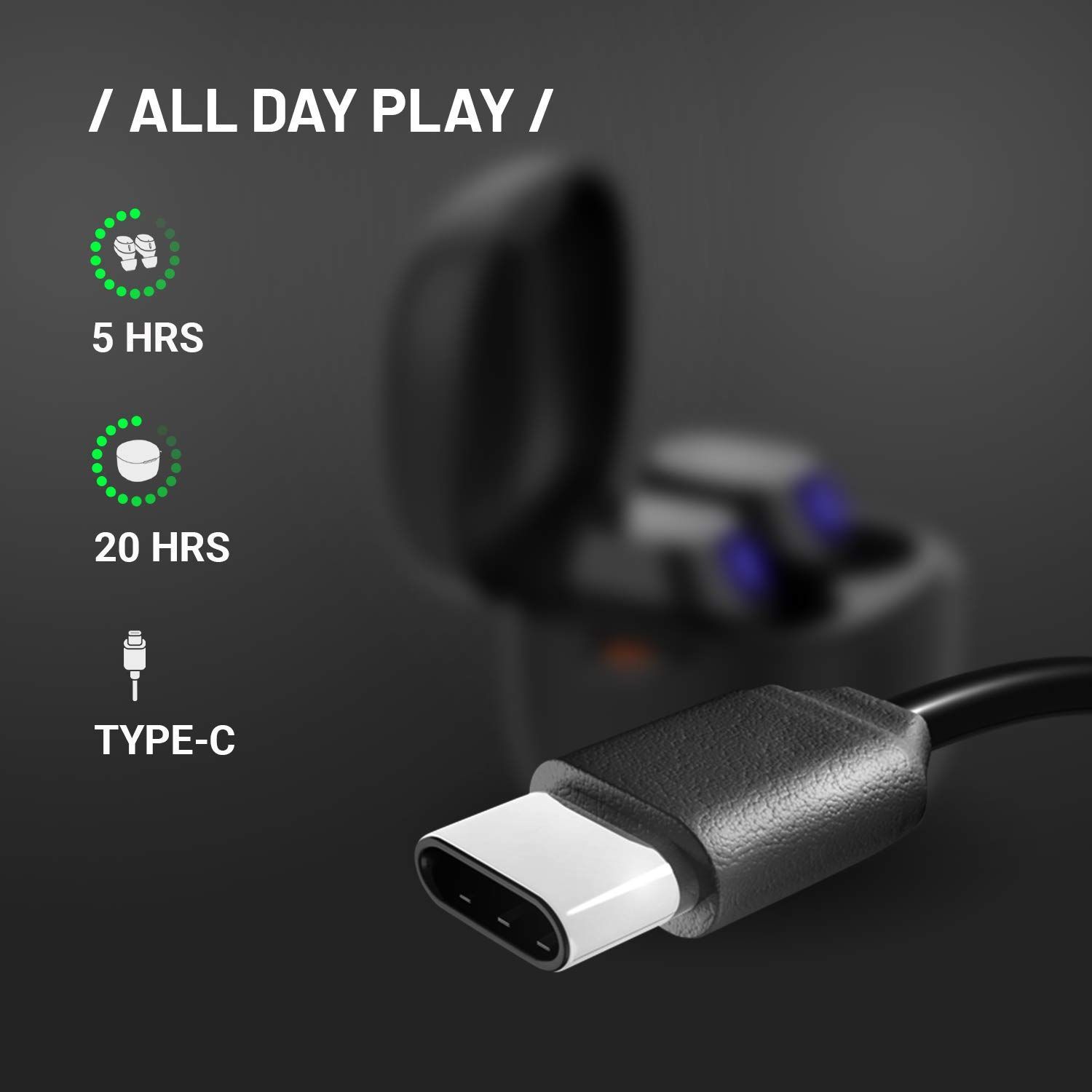 CROSSBEATS Edge TWS Earbuds with Passive Noise Cancellation (IPX6 Water Resistant, 20 Hours Playback, Black)_10