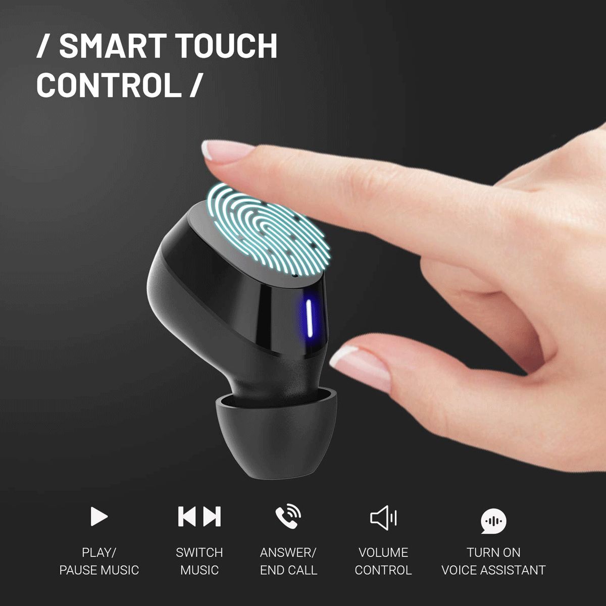 CROSSBEATS Edge TWS Earbuds with Passive Noise Cancellation (IPX6 Water Resistant, 20 Hours Playback, Black)_12