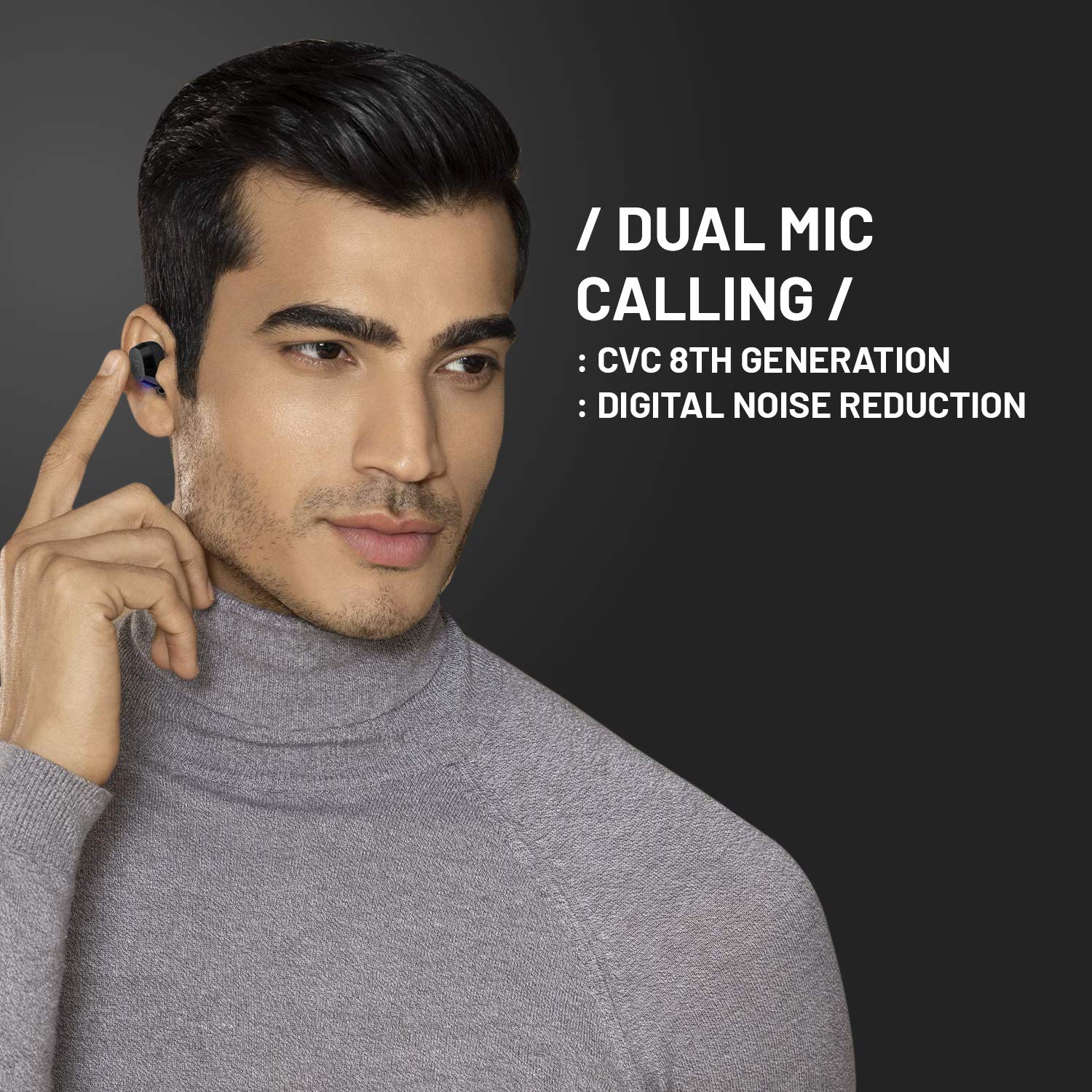 CROSSBEATS Edge TWS Earbuds with Passive Noise Cancellation (IPX6 Water Resistant, 20 Hours Playback, Black)_7