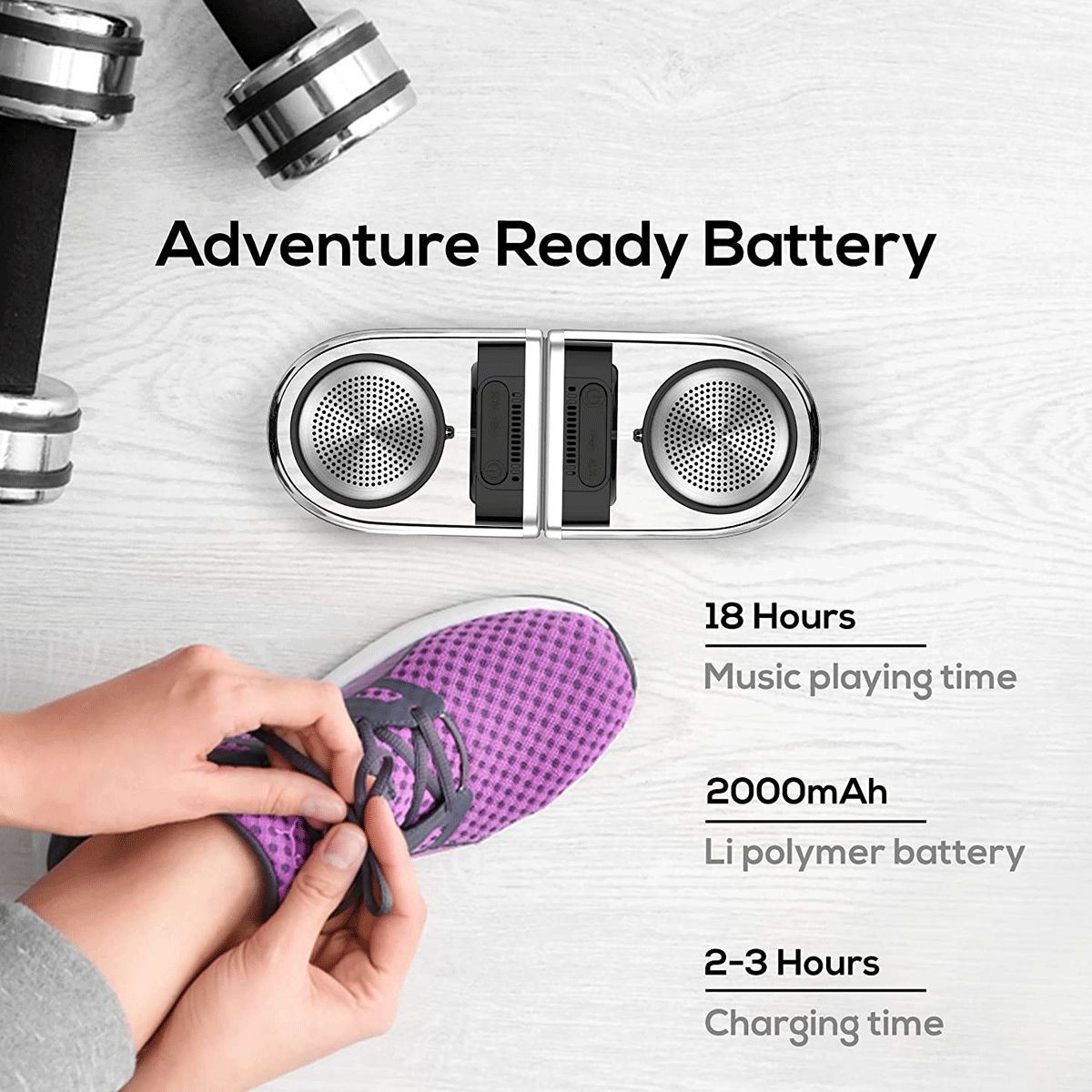 CROSSBEATS Dynamite 10W Portable Bluetooth Speaker (IPX4 Splashproof, Rich 3D Sound, 2.0 Channel, Silver)_8