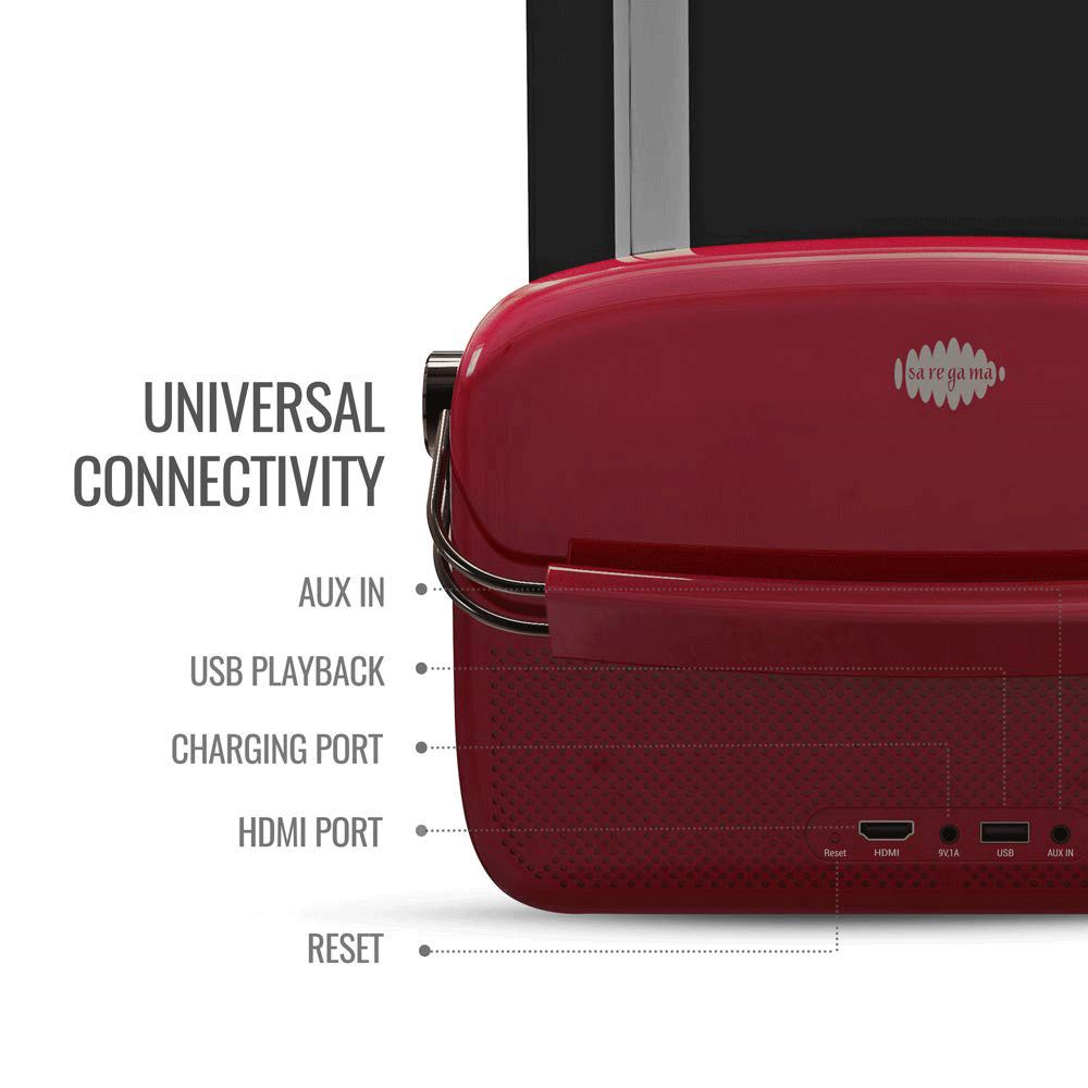 SAREGAMA Carvaan Karaoke 10W Portable Bluetooth Speaker (1000 Pre Loaded Karaoke Tracks, Stereo Channel, Red)_4