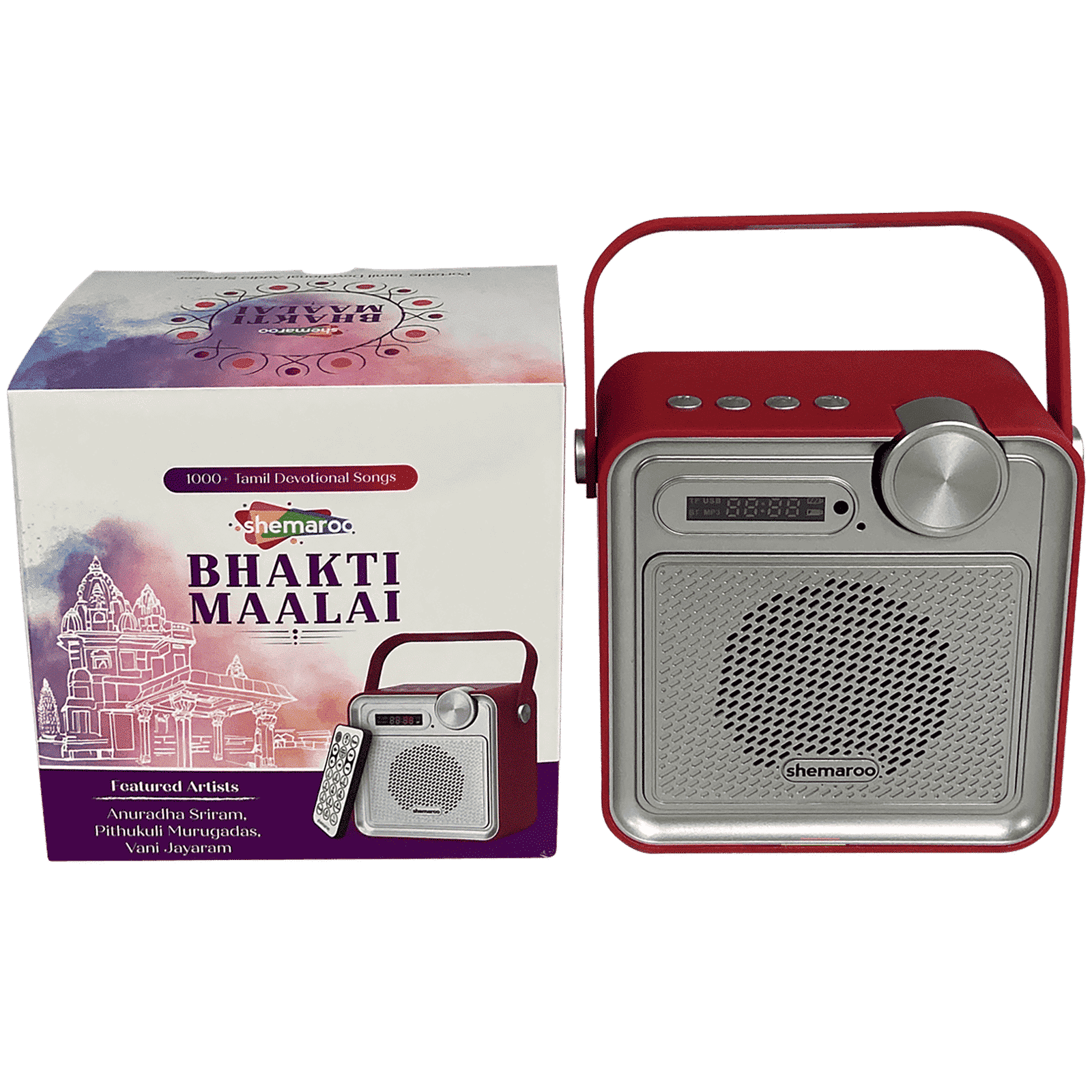 shemaroo Bhakti Maalai 5W Portable Bluetooth Speaker (1000+ Tamil Devotional Songs, Mono Channel, White & Red)_11