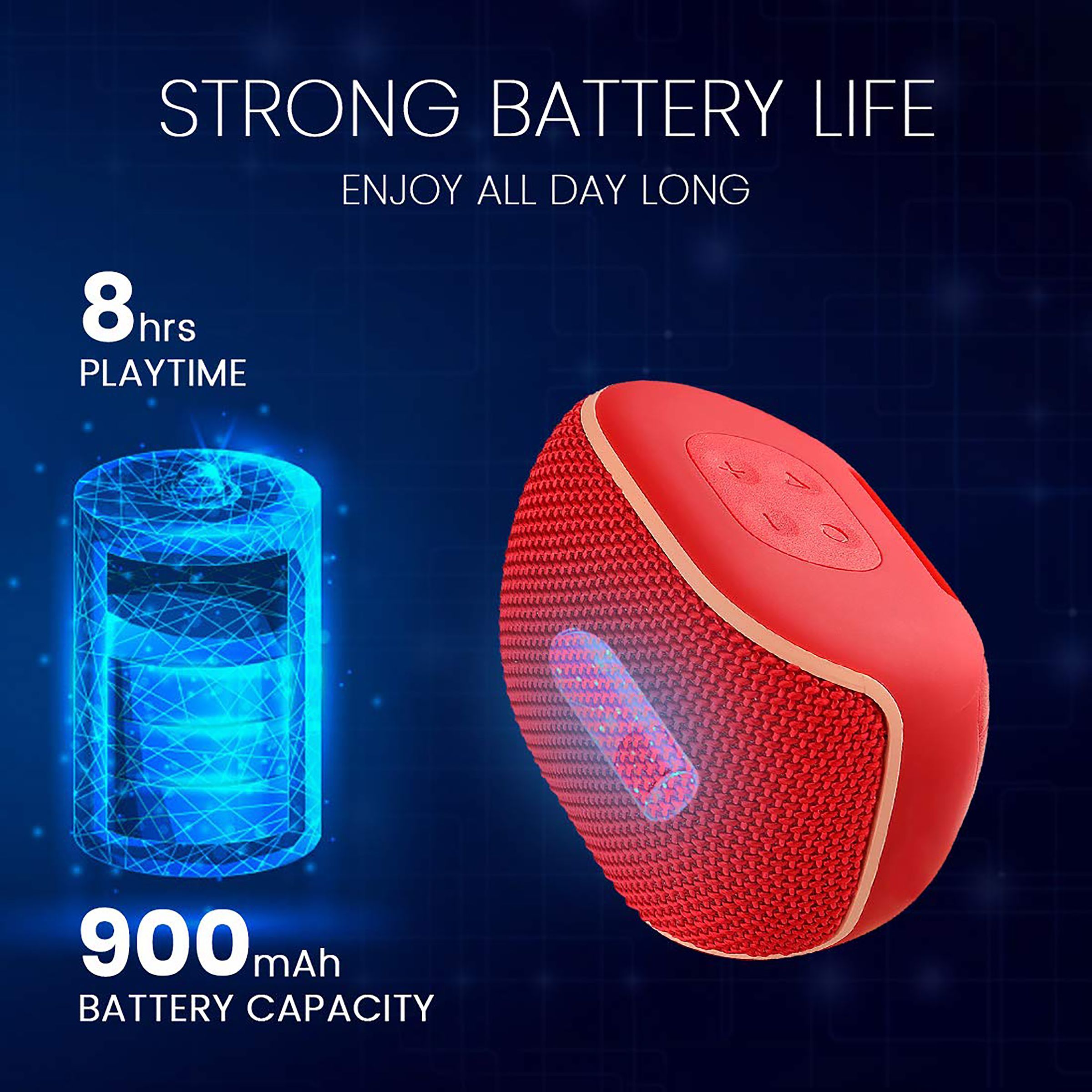 LUMIFORD GoMusic 4W Portable Bluetooth Speaker (IPX4 Water Resistant, Voice Assistance, 3.1 Channel, Red)_7