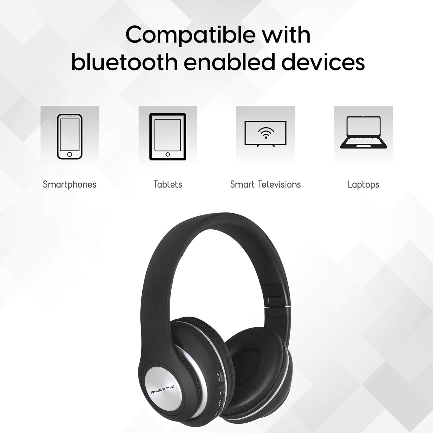 ambrane WH83 Bluetooth Headphone with Mic (Deep Bass Technology, Over Ear, Black)_7