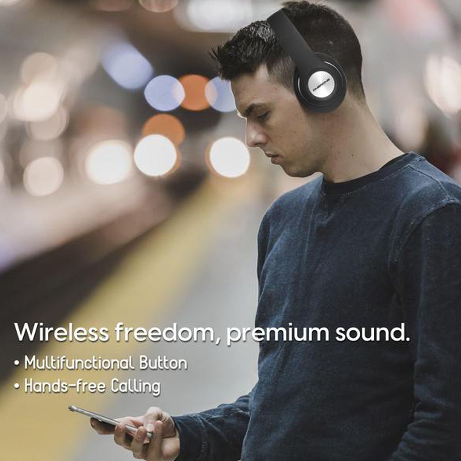 ambrane WH83 Bluetooth Headphone with Mic (Deep Bass Technology, Over Ear, Black)_2