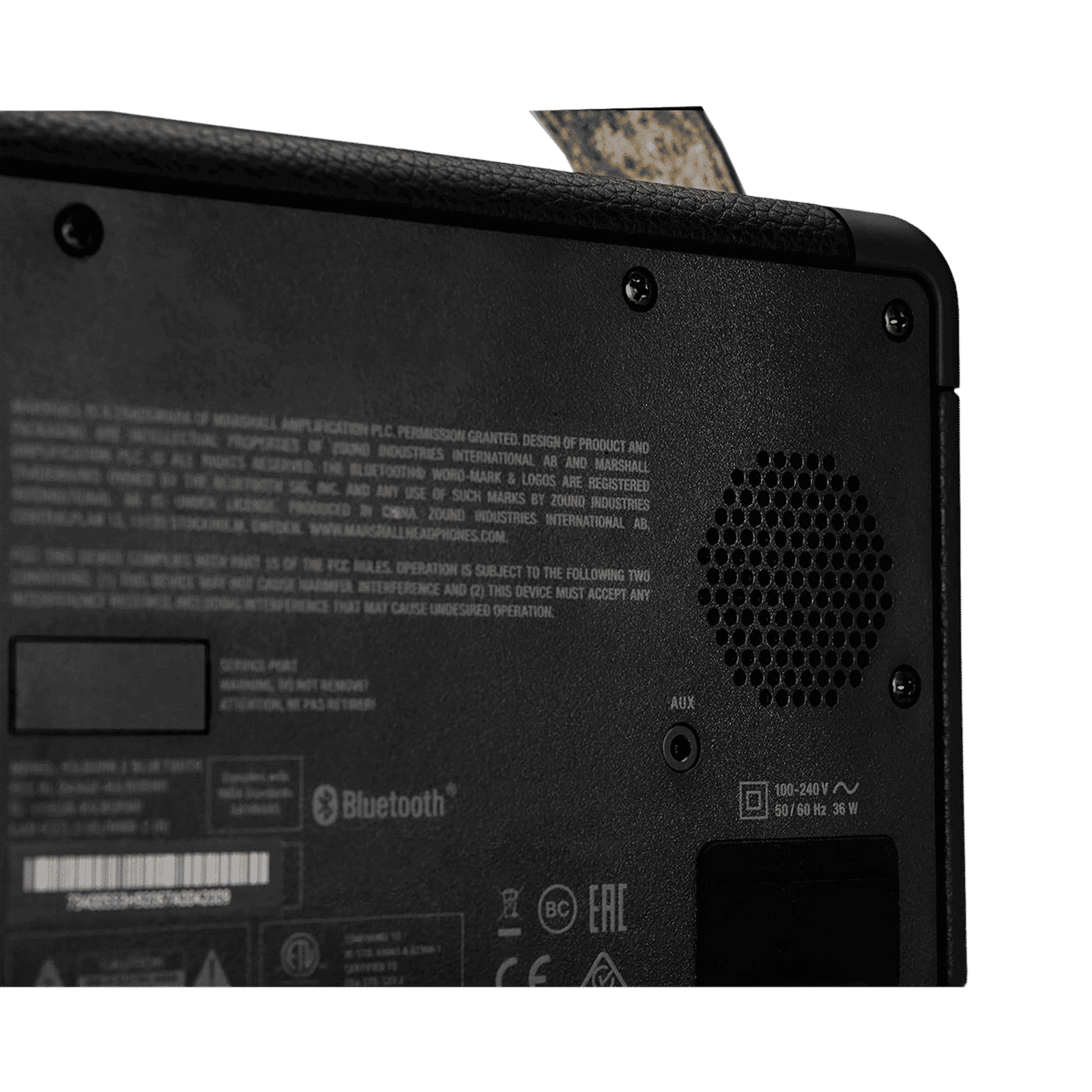 Marshall Kilburn II 36W Portable Bluetooth Speaker (IPX2 Water Resistant, Carrying Strap, Stereo Channel, Black & Brass)_11