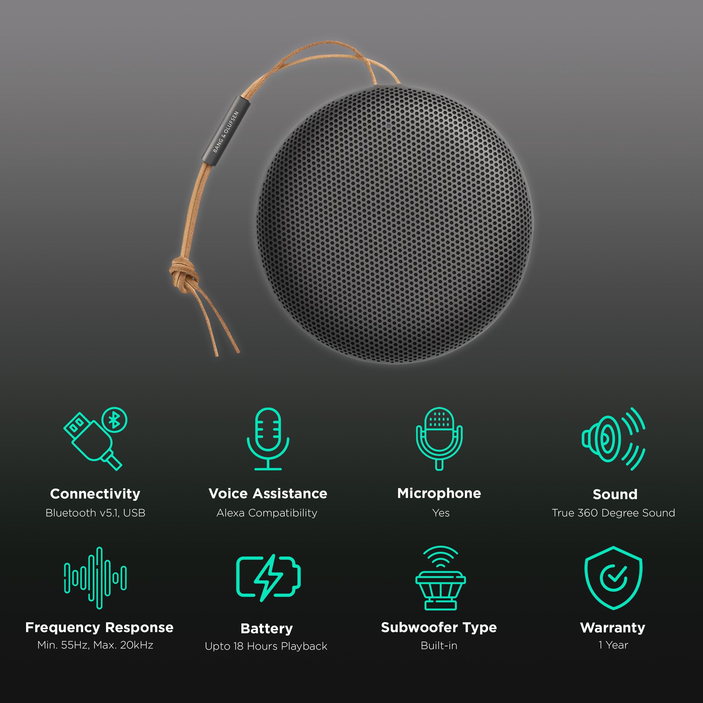 Bang & Olufsen Beosound A1 (2nd Gen) with Alexa Compatible Smart Speaker (IP67 Waterproof, Black Anthracite)_2