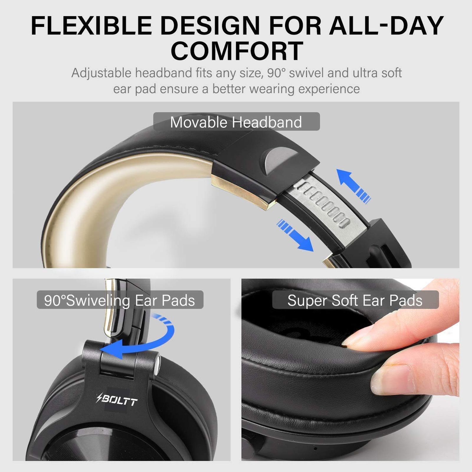 Fire-Boltt Blast BH1400 Bluetooth Headphone with Mic ( Thumping Bass, Over Ear, Black) Fire-Boltt Blast BH1400 Bluetooth Headphone with Mic ( Thumping Bass, Over Ear, Black)_5