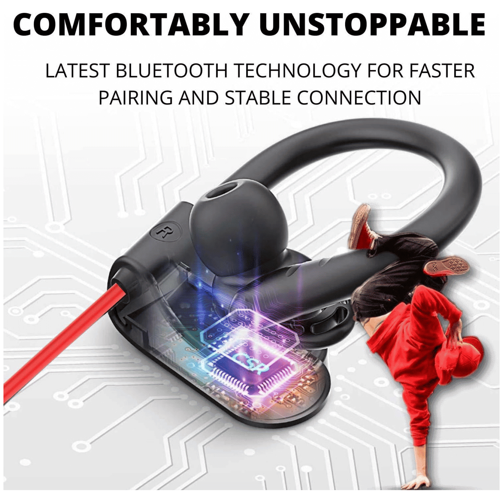 FIRE-BOLTT BN1300 Neckband (Sweat & Water Resistant, Upto 9 Hours Playback, Red)_3