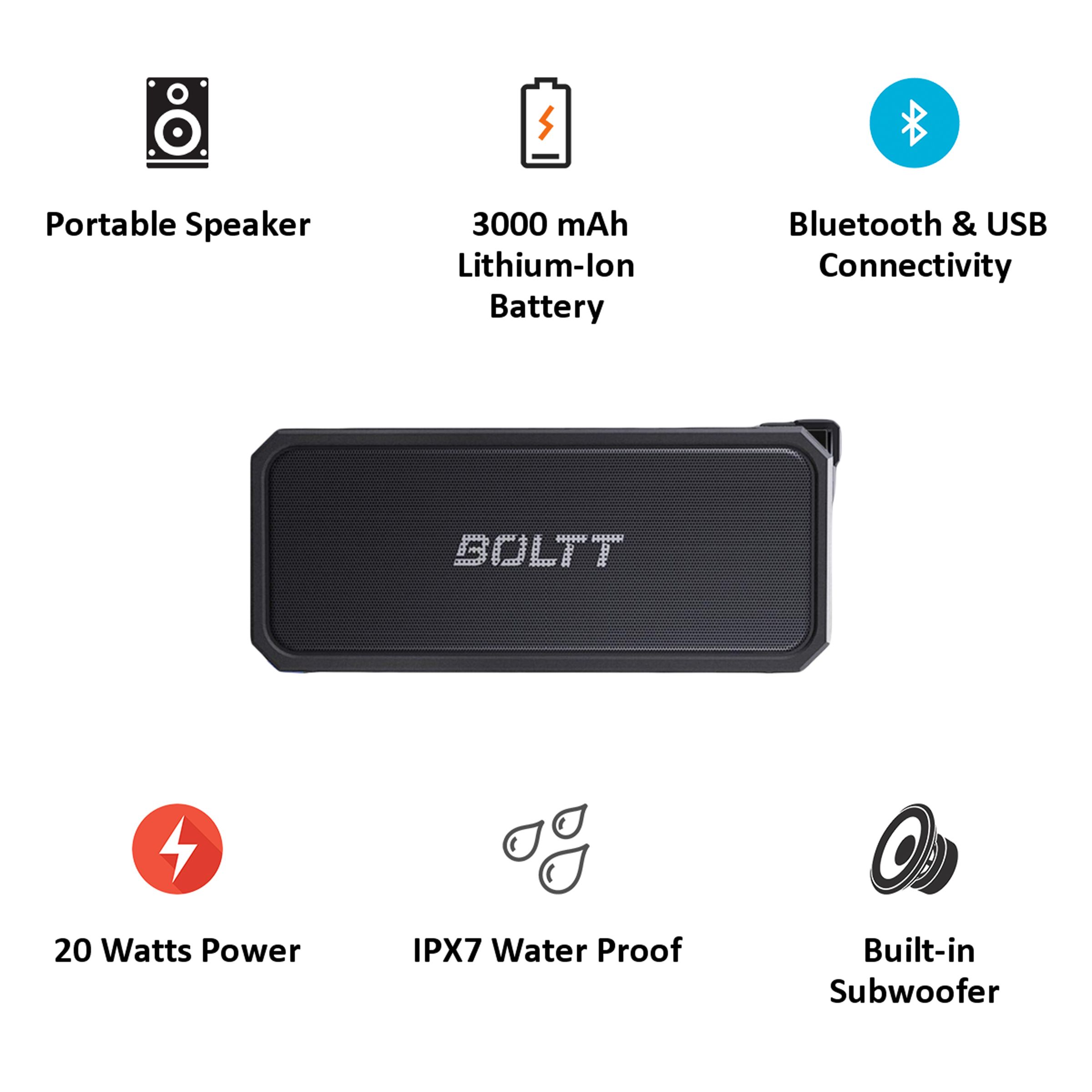 FIRE-BOLTT Xplode 20 Watts Portable Bluetooth Speaker (IPX7 Waterproof, BS1300, Black) FIRE-BOLTT Xplode 20 Watts Portable Bluetooth Speaker (IPX7 Waterproof, BS1300, Black)_3