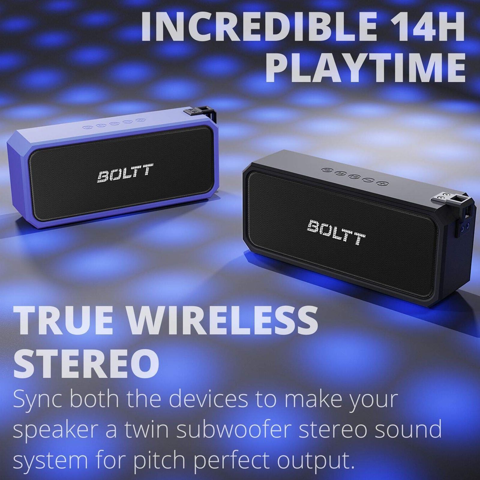 FIRE-BOLTT Xplode 1300 20W Portable Bluetooth Speaker (IPX7 Waterproof, Twin Subwoofers, Stereo Chanel, Blue)_11