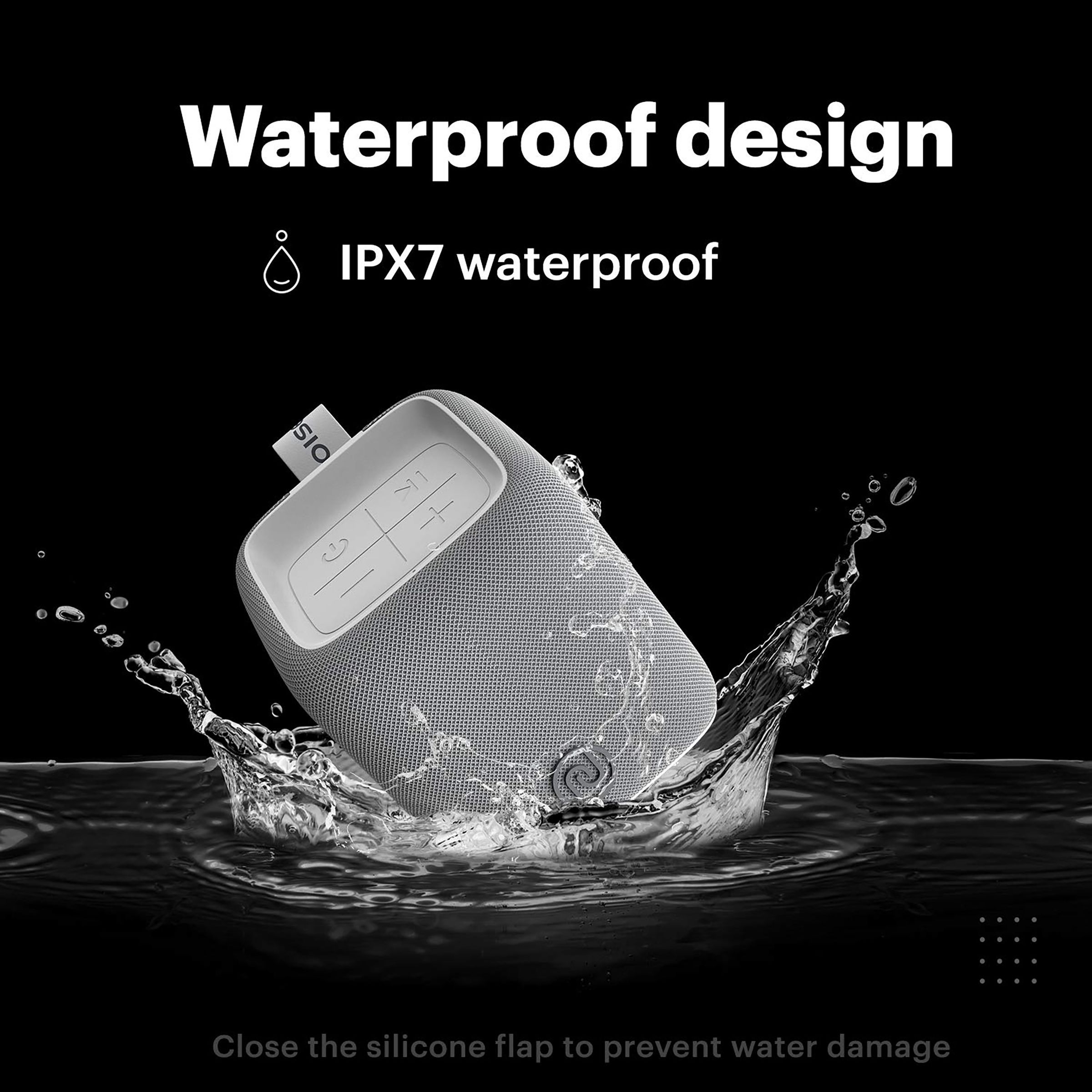 noise Vibe 5W Portable Bluetooth Speaker (IPX7 Waterproof, In-Built Call Function, Mono Channel, Stone Grey)_13