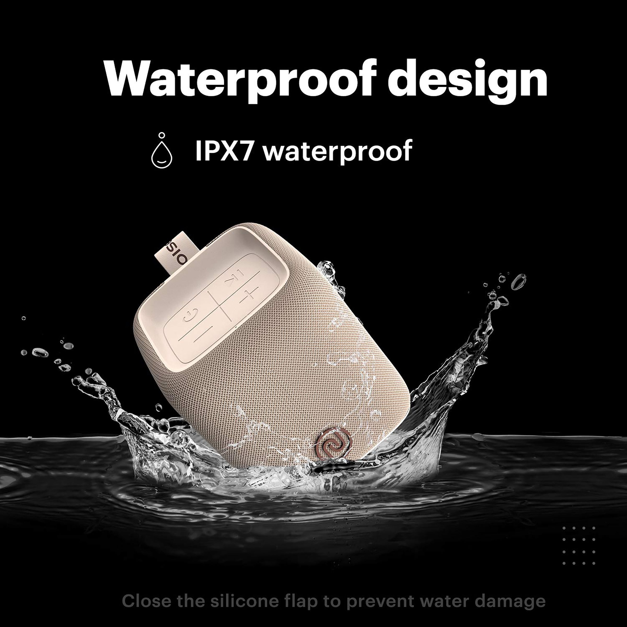 noise Vibe 5W Portable Bluetooth Speaker (IPX7 Waterproof, In-Built Call Function, Mono Channel, Rose Beige)_6