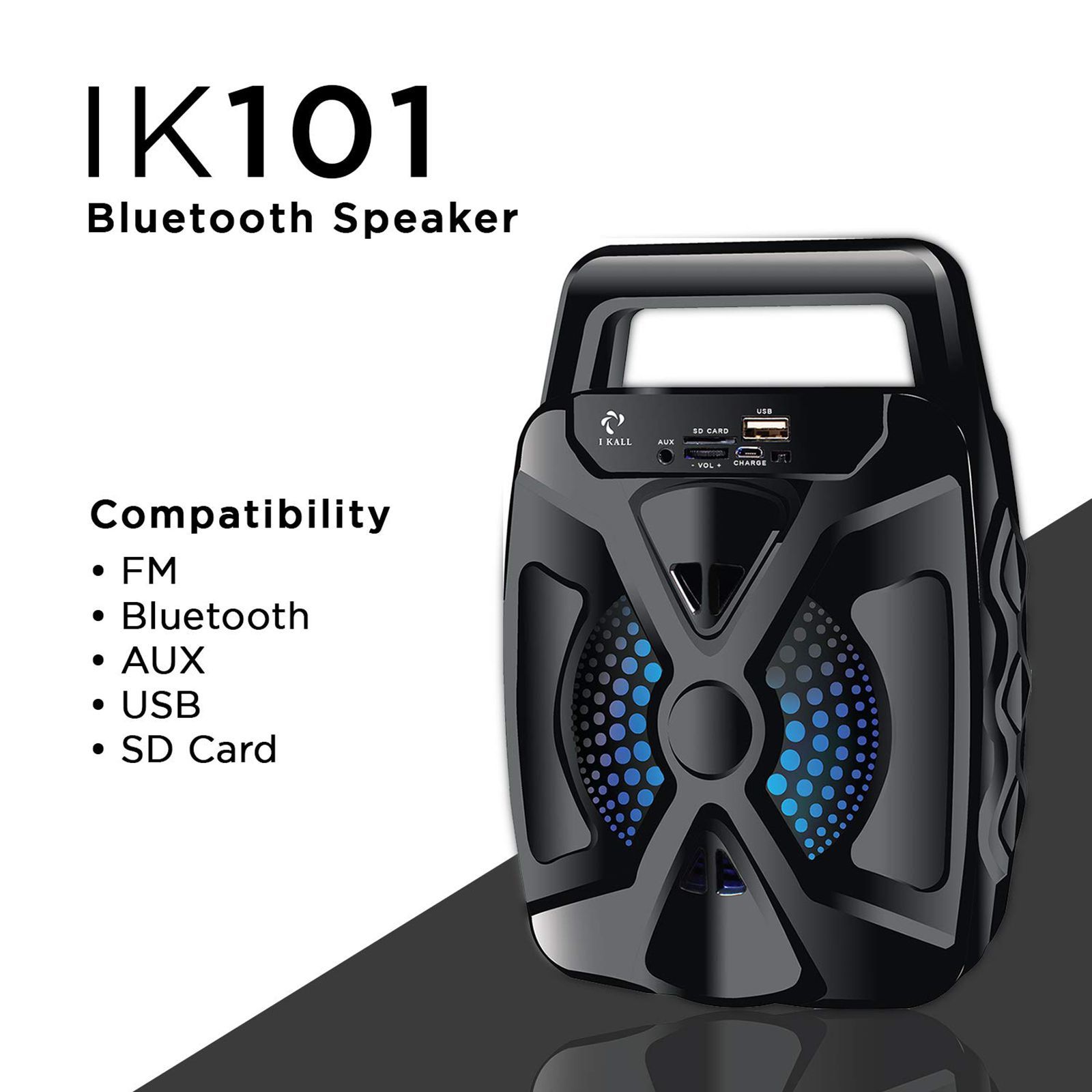 I KALL Lighting Mono 5 Watts Portable Speaker (Bluetooth, IK-101, Black)_3