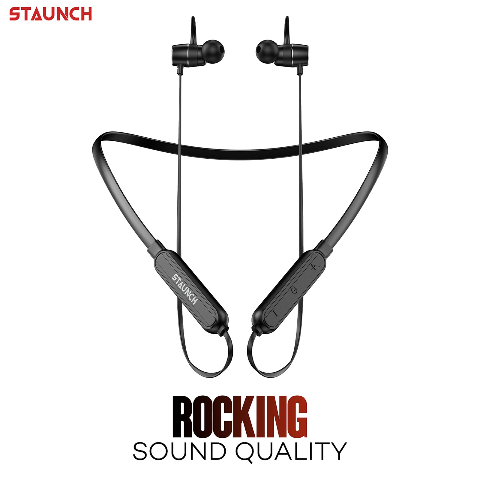 STAUNCH Flex 100 Pro Neckband ( IPX4 Water & Sweat  Resistant, Deep Bass Technology, Black)_5