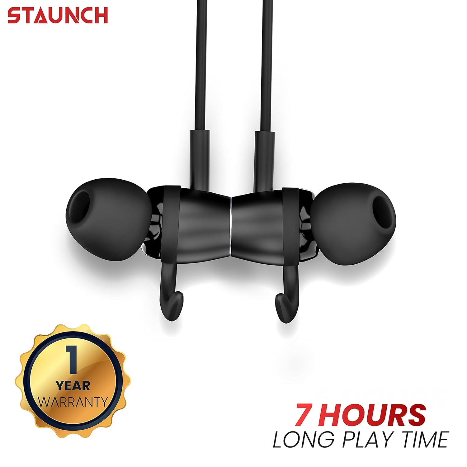 Staunch Flex 200 Neckband with Noise Isolation (IPX4 Sweat Resistant, Integrated Controls, Black)_6