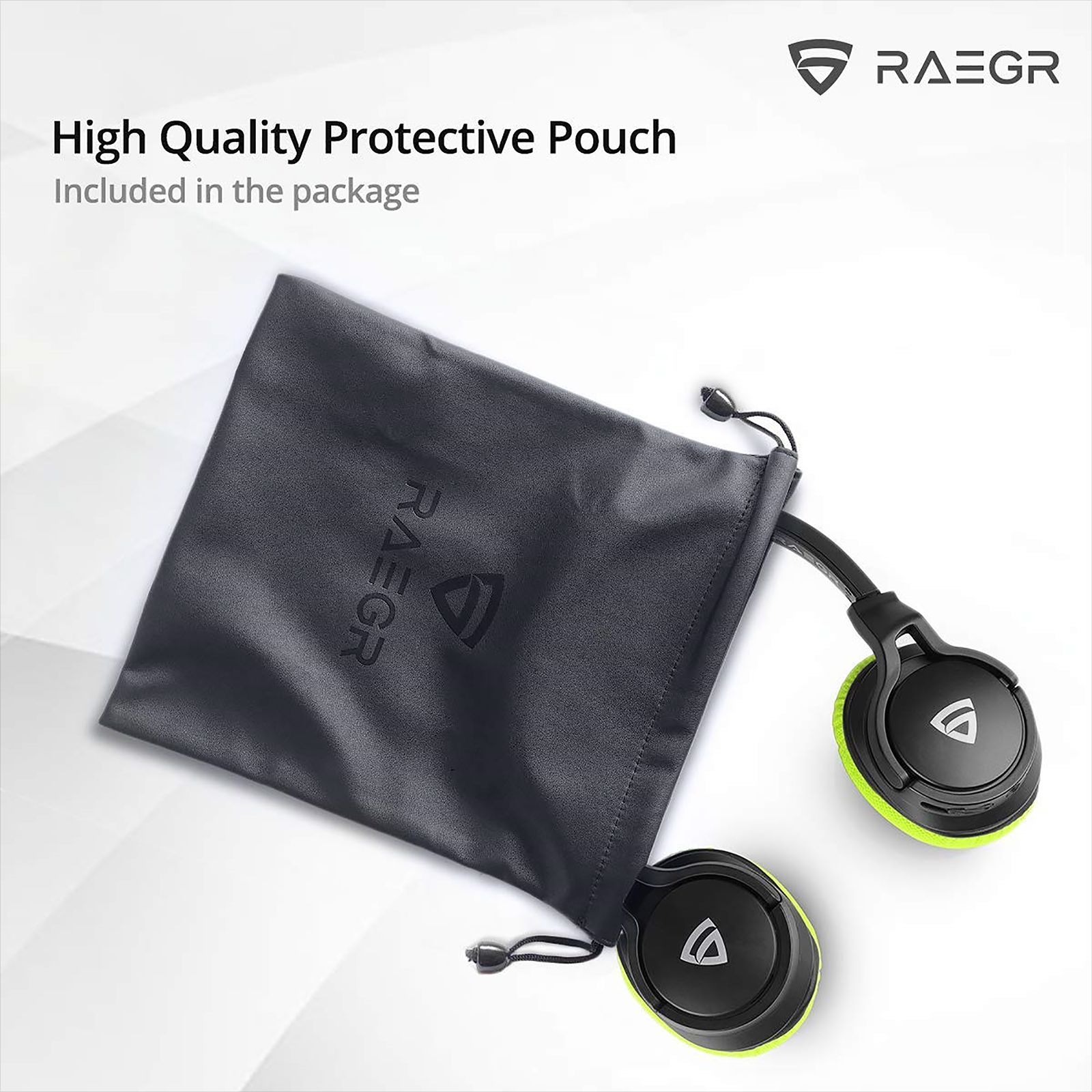 RAEGR AirBeats 500 RG10067 Bluetooth Headphone with Mic (10 Hours Playback, Over Ear, Black & Green)_2
