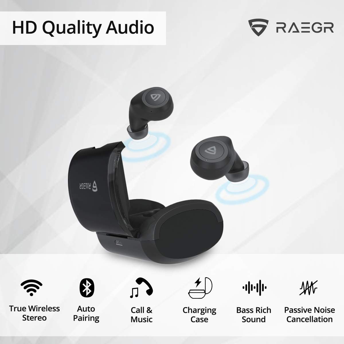 RAEGR AirShots 550 RG10110 TWS Earbuds with Passive Noise Cancellation (IPX4 Water Resistant, Bass Boost Technology, Black)_10