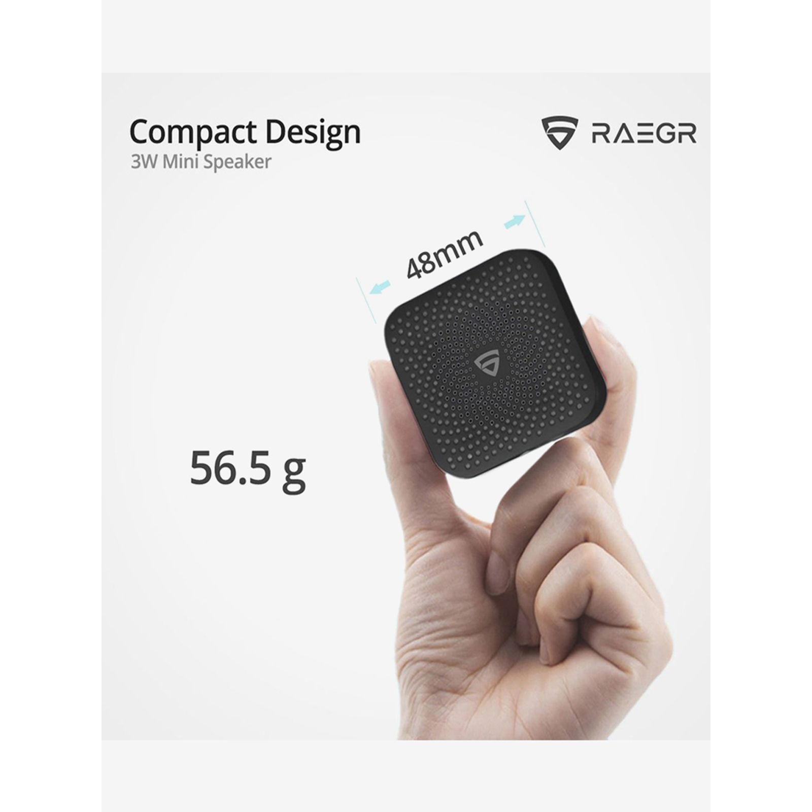 RAEGR AirDrums 400 3W Portable Bluetooth Speaker (10 Hours Playtime, Mono Channel, Black)_5