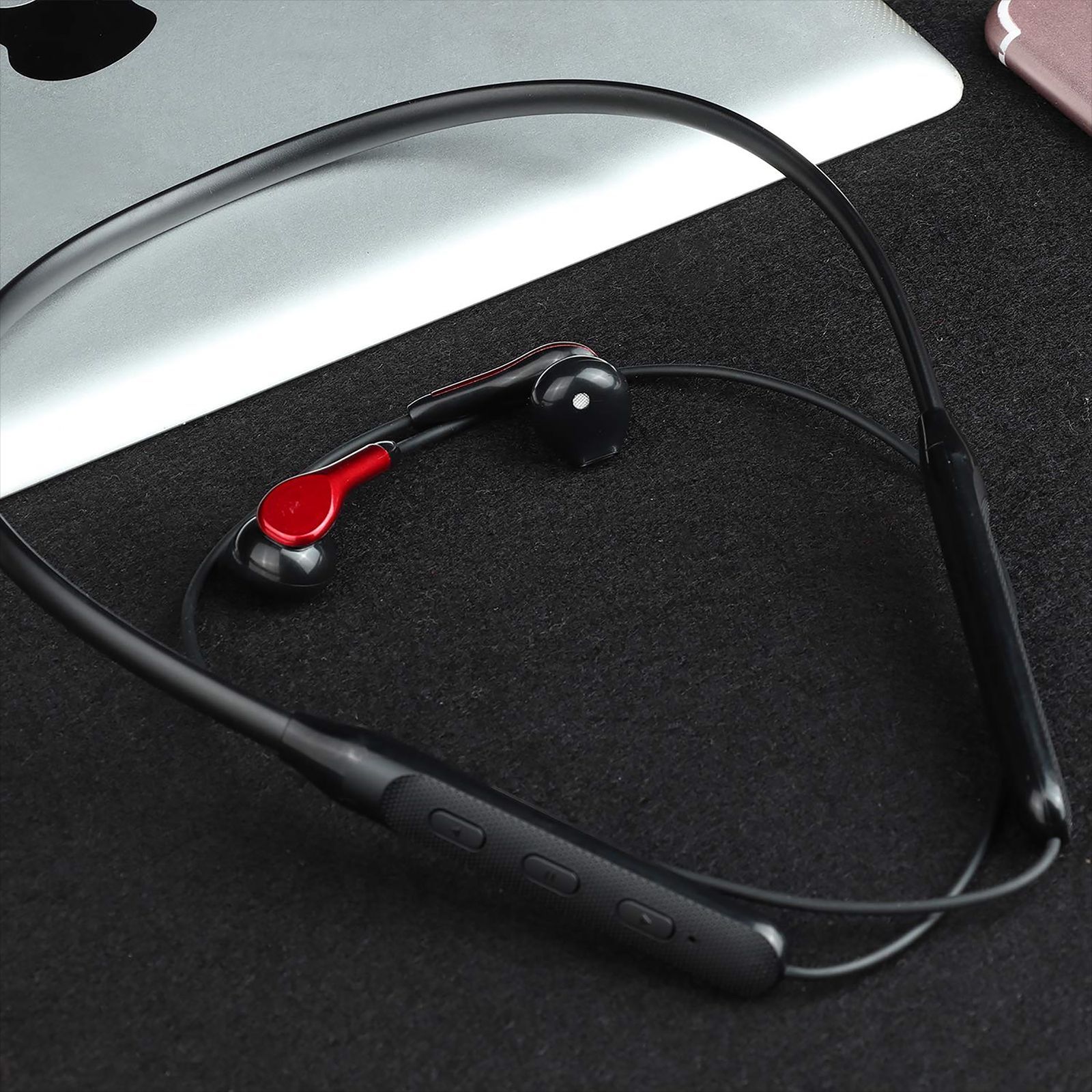 GIZmore Giz MN220 Neckband with Active Noise Cancellation (Surround Sound, Red)_5