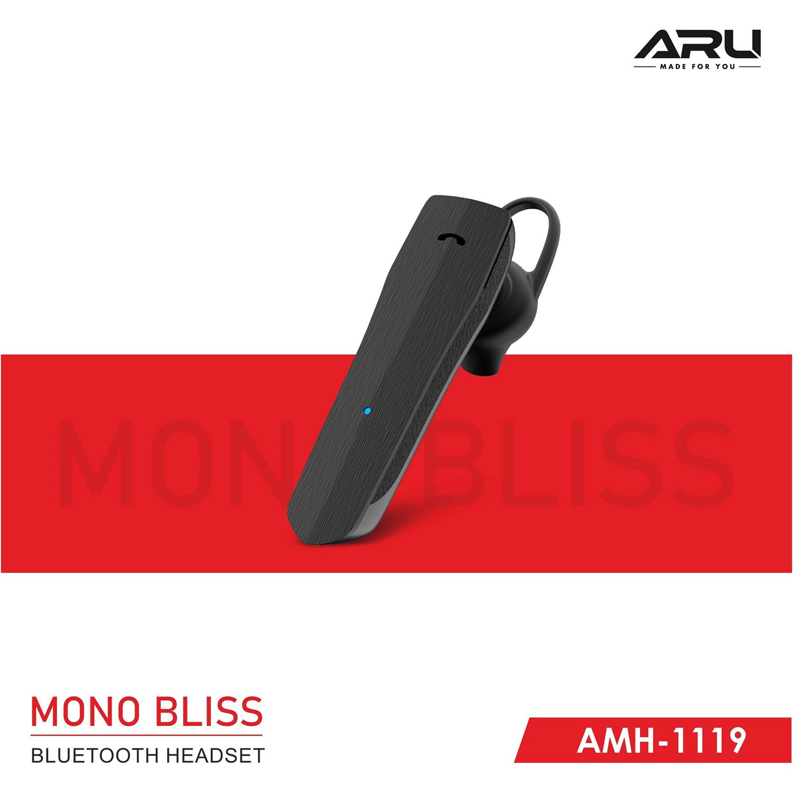 ARU Mono Bliss AMH-1119 TWS Earbuds (Sweat & Water Resistant, Quick Charge, Black) ARU Mono Bliss AMH-1119 TWS Earbuds (Sweat & Water Resistant, Quick Charge, Black)_4
