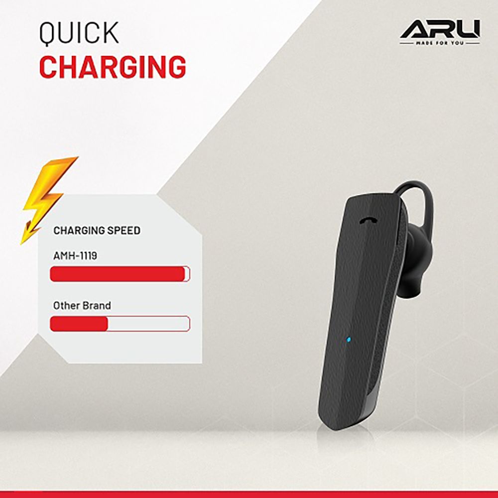 ARU Mono Bliss AMH-1119 TWS Earbuds (Sweat & Water Resistant, Quick Charge, Black) ARU Mono Bliss AMH-1119 TWS Earbuds (Sweat & Water Resistant, Quick Charge, Black)_6