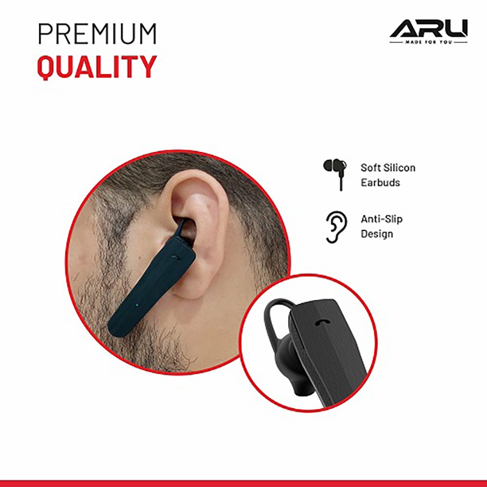 ARU Mono Bliss AMH-1119 TWS Earbuds (Sweat & Water Resistant, Quick Charge, Black) ARU Mono Bliss AMH-1119 TWS Earbuds (Sweat & Water Resistant, Quick Charge, Black)_7