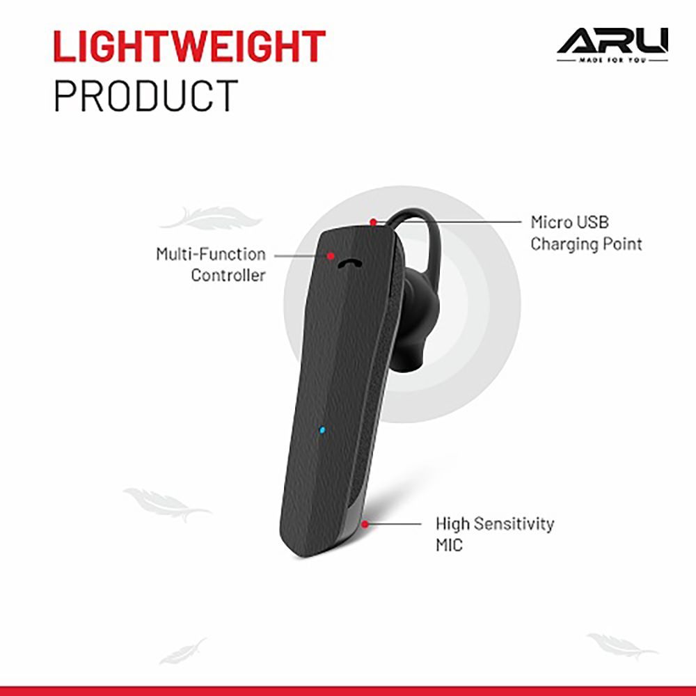 ARU Mono Bliss AMH-1119 TWS Earbuds (Sweat & Water Resistant, Quick Charge, Black) ARU Mono Bliss AMH-1119 TWS Earbuds (Sweat & Water Resistant, Quick Charge, Black)_9