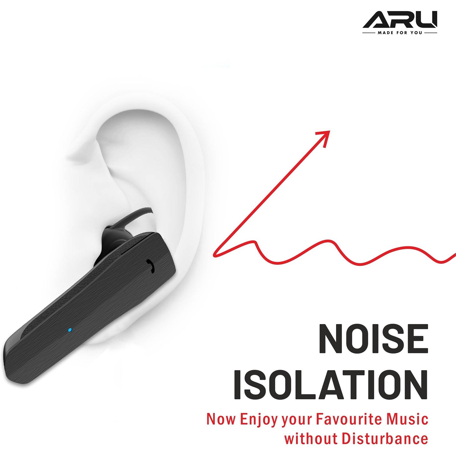 ARU Mono Bliss AMH-1119 TWS Earbuds (Sweat & Water Resistant, Quick Charge, Black) ARU Mono Bliss AMH-1119 TWS Earbuds (Sweat & Water Resistant, Quick Charge, Black)_3