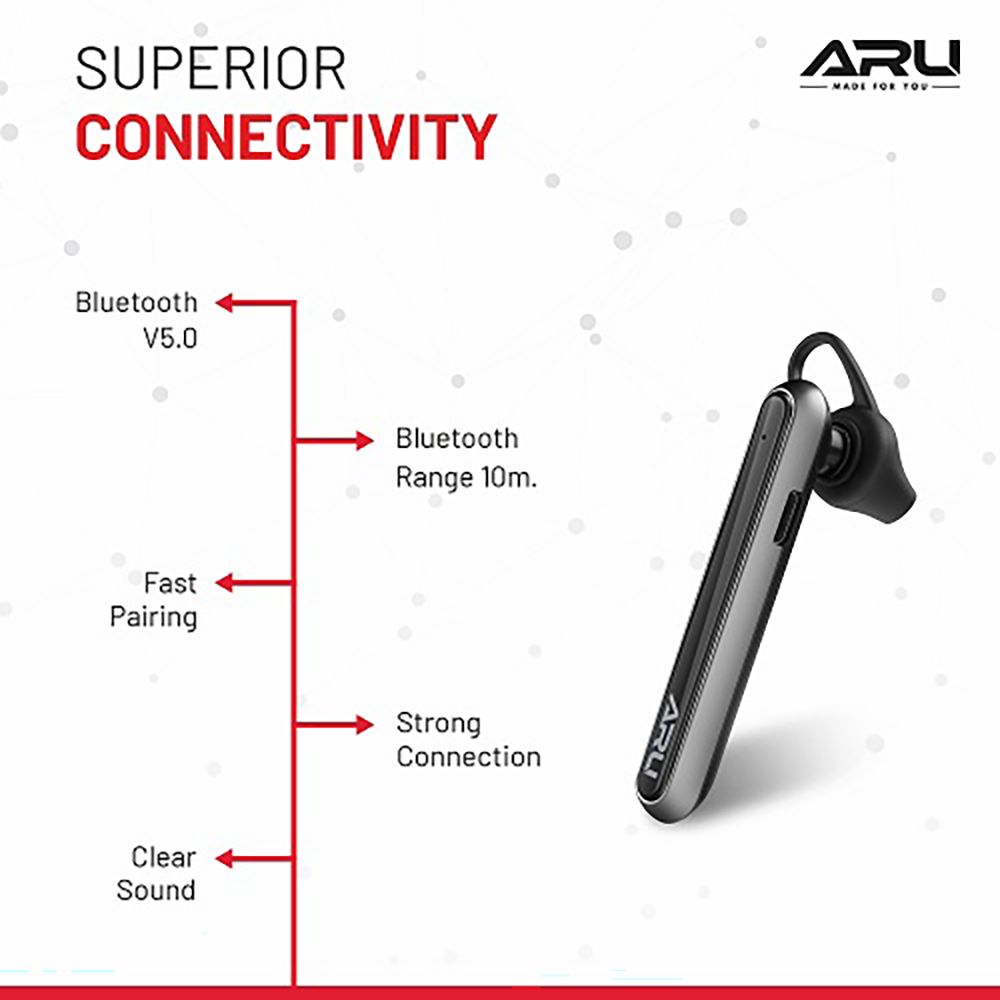 ARU Mono Buzz AMH-1118 TWS Earbuds (Sweat Resistant, Quick Charge, Black)_8