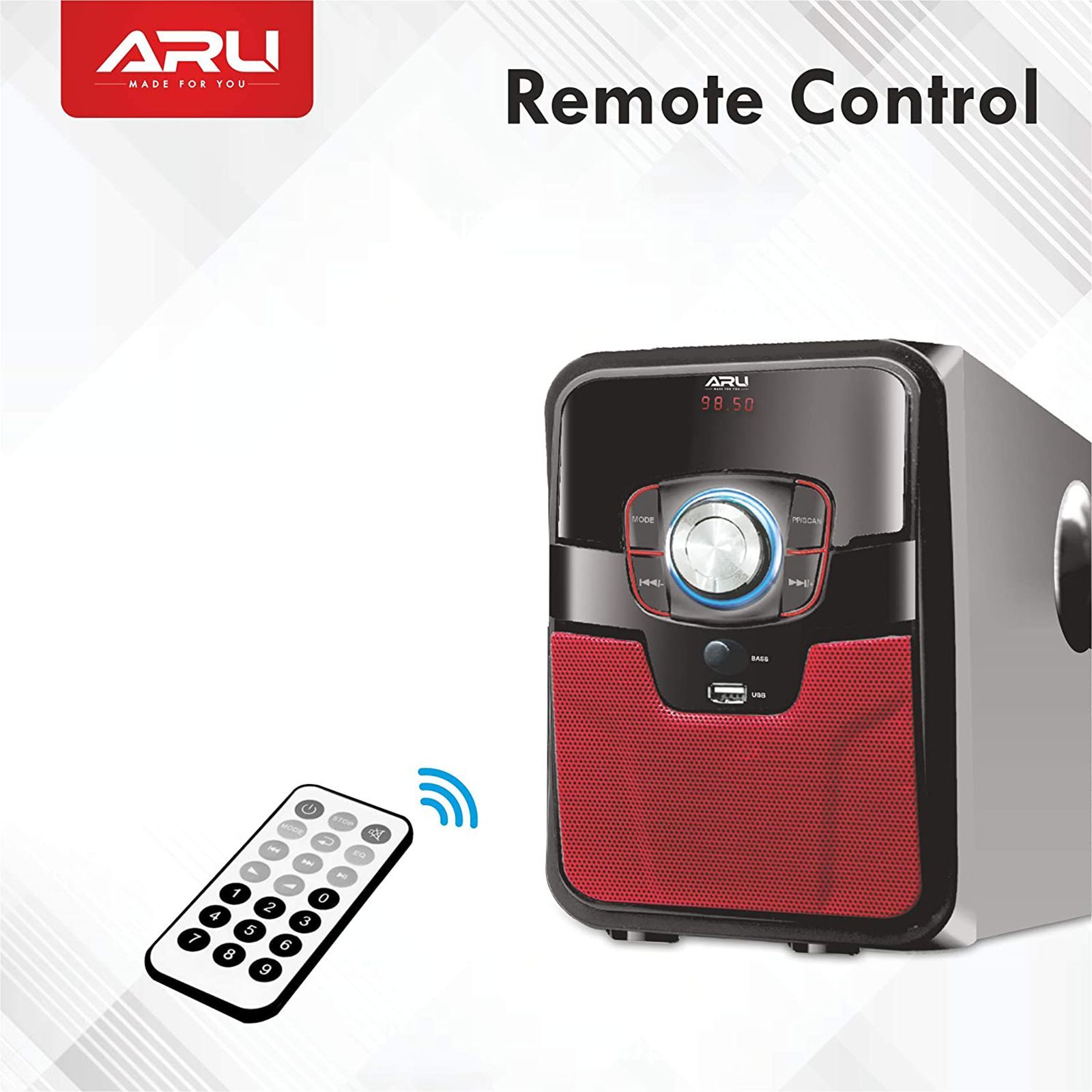 ARU 45W Multimedia Speaker (Inbuilt FM, 4.1 Channel, Black) ARU 45W Multimedia Speaker (Inbuilt FM, 4.1 Channel, Black)_6