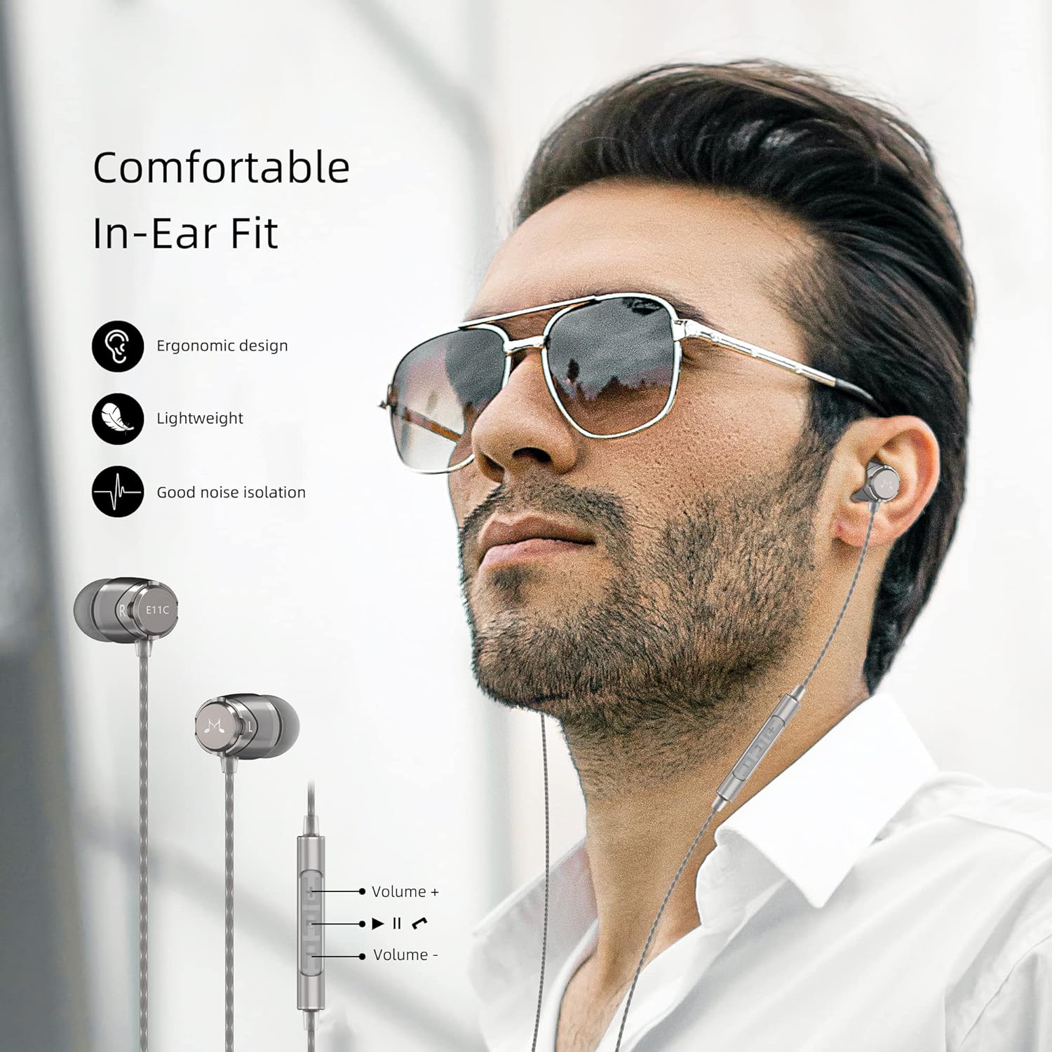 SoundMAGIC E11C Wired Earphone with Mic (In Ear, Gunmetal)_8