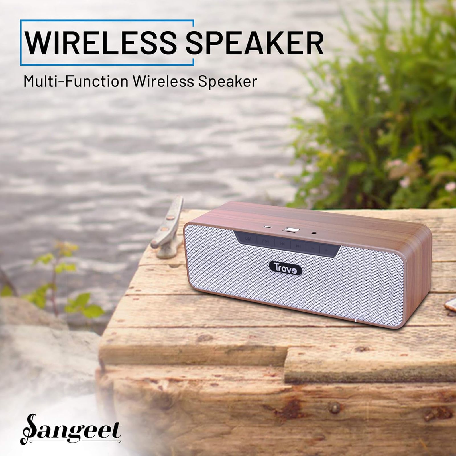 Trovo Wooden 8W Portable Bluetooth Speaker (5.1 Channel, 3 Hours Playtime, Brown)_11