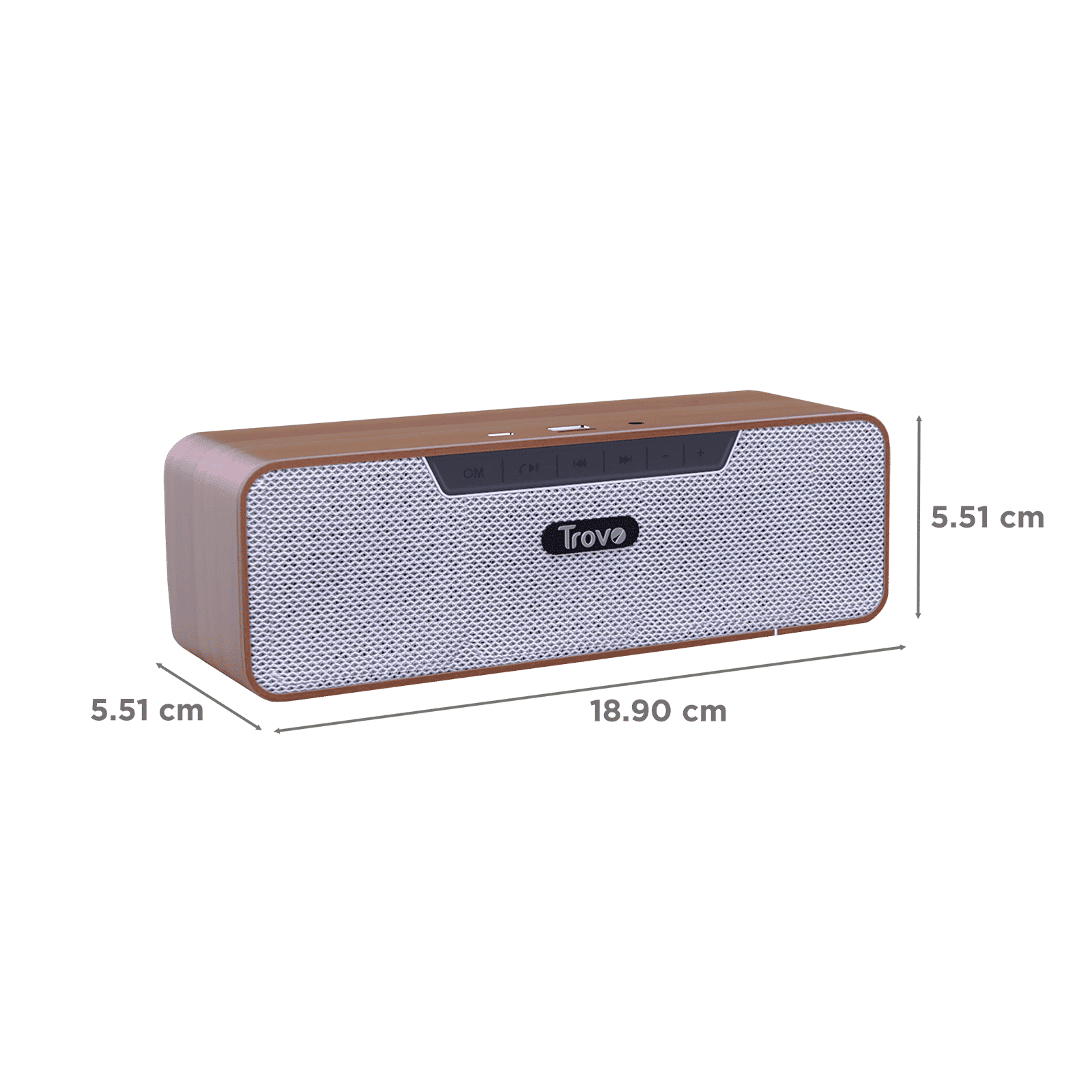 Trovo Wooden 8W Portable Bluetooth Speaker (5.1 Channel, 3 Hours Playtime, Brown)_2