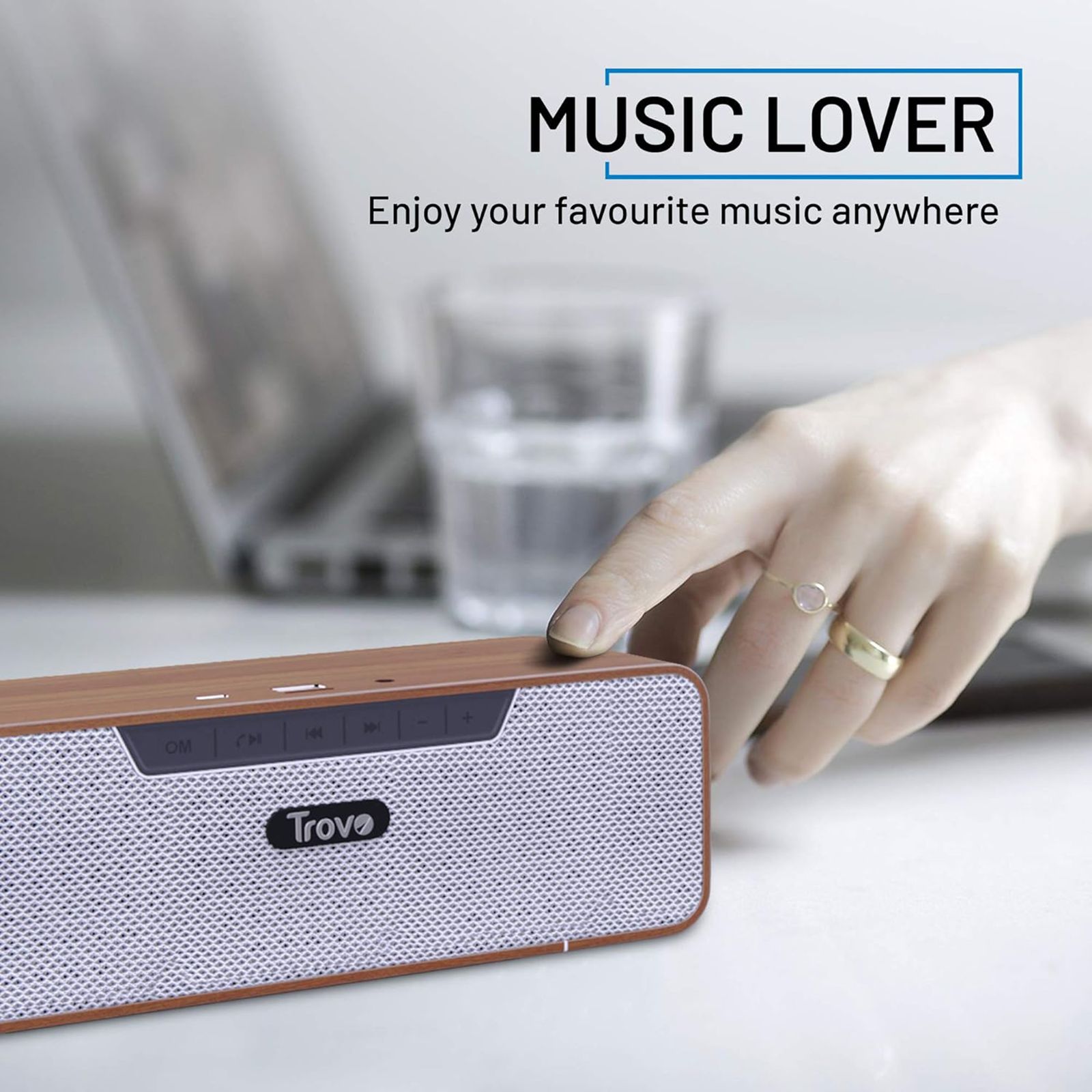 Trovo Wooden 8W Portable Bluetooth Speaker (5.1 Channel, 3 Hours Playtime, Brown)_10