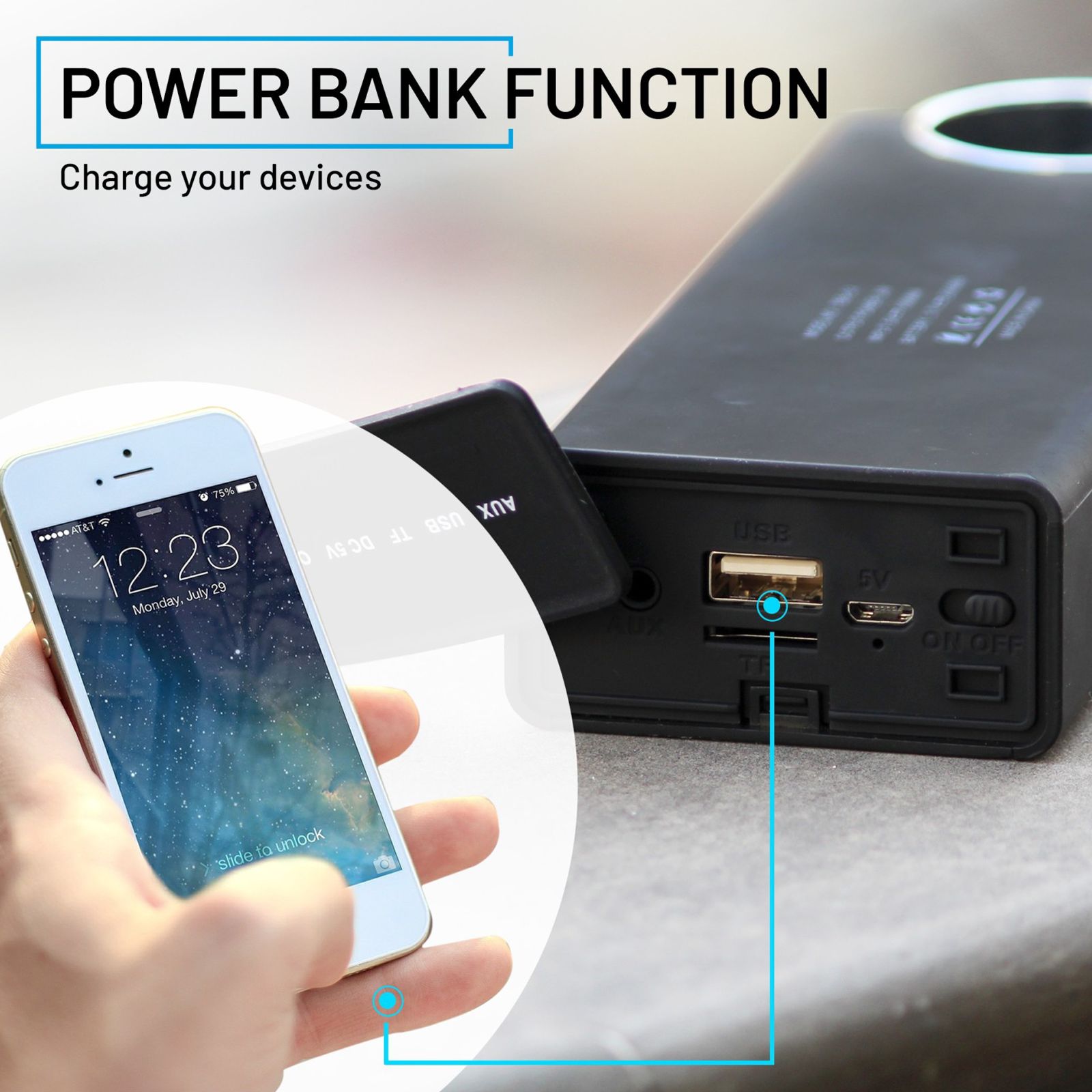 Trovo TBS-52 18W Portable Bluetooth Speaker (Water Resistant, Stereo Channel, Black)_4