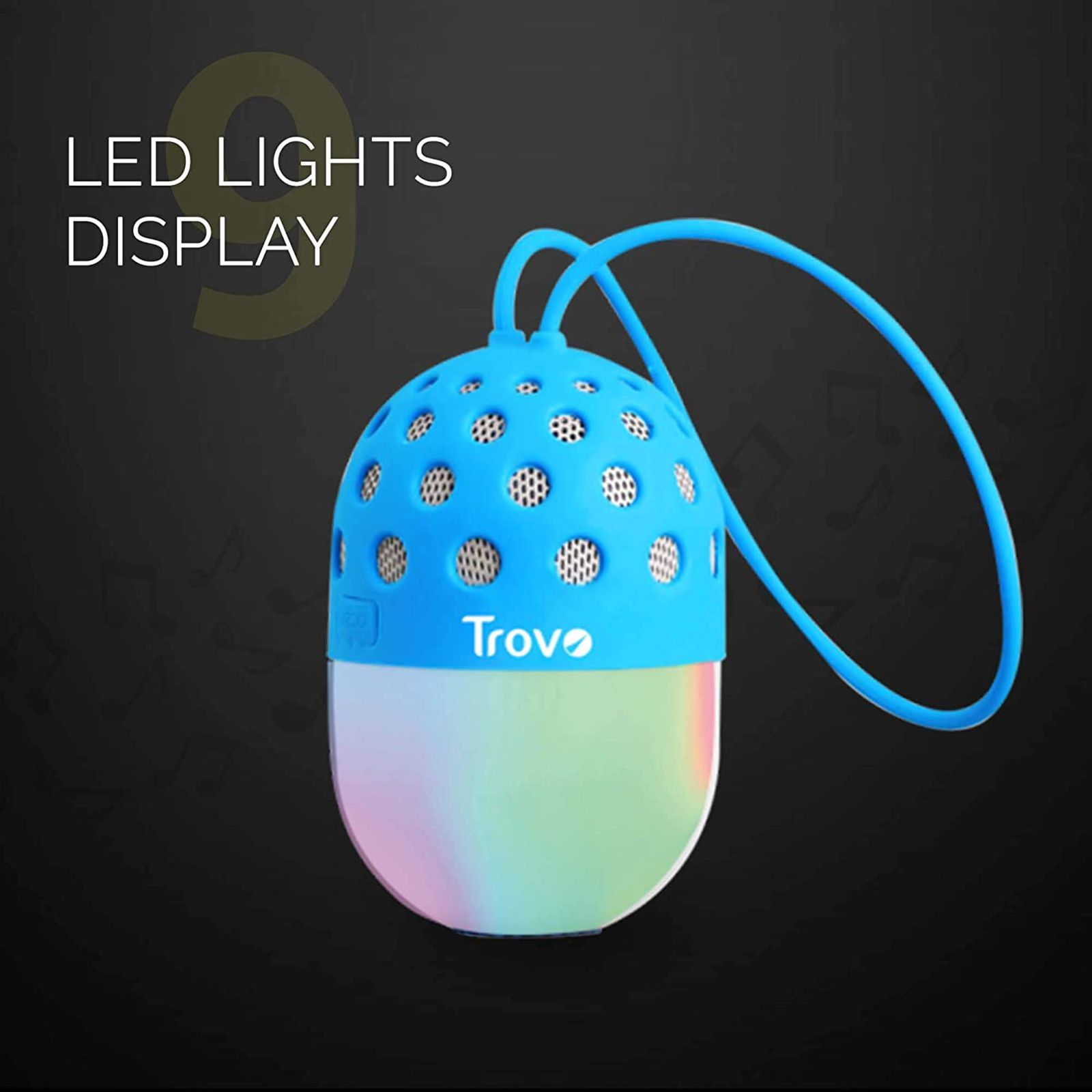 Trovo TBS-54 3W Portable Bluetooth Speaker (Water Resistant, LED Light Display,  2.1 Channel, Blue)_5
