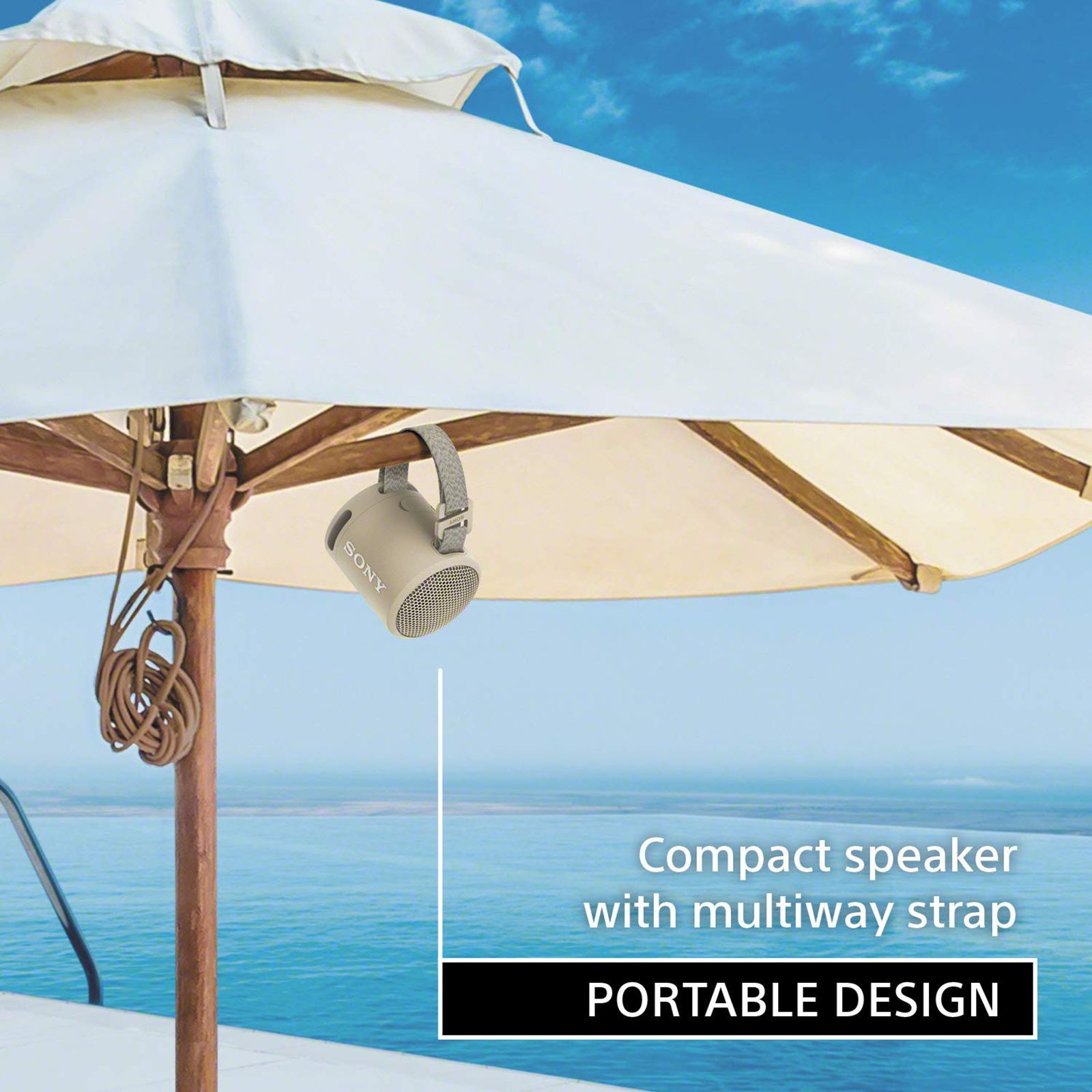 SONY 5W Portable Bluetooth Speaker (IP67 Waterproof, Extra Bass, Mono Channel, Taupe)_7