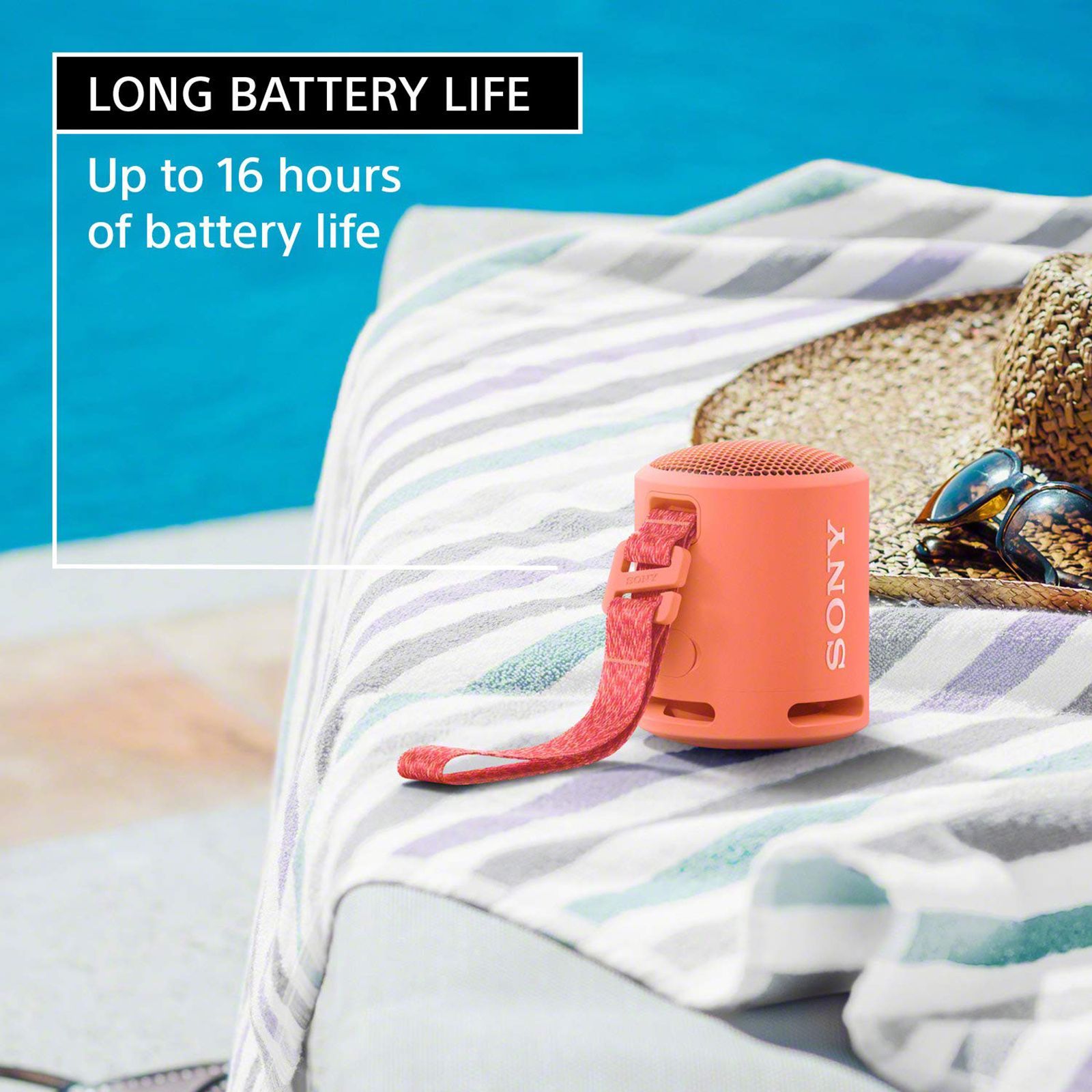 SONY 5W Portable Bluetooth Speaker (IP67 Waterproof, Extra Bass, Mono Channel, Coral Pink)_8