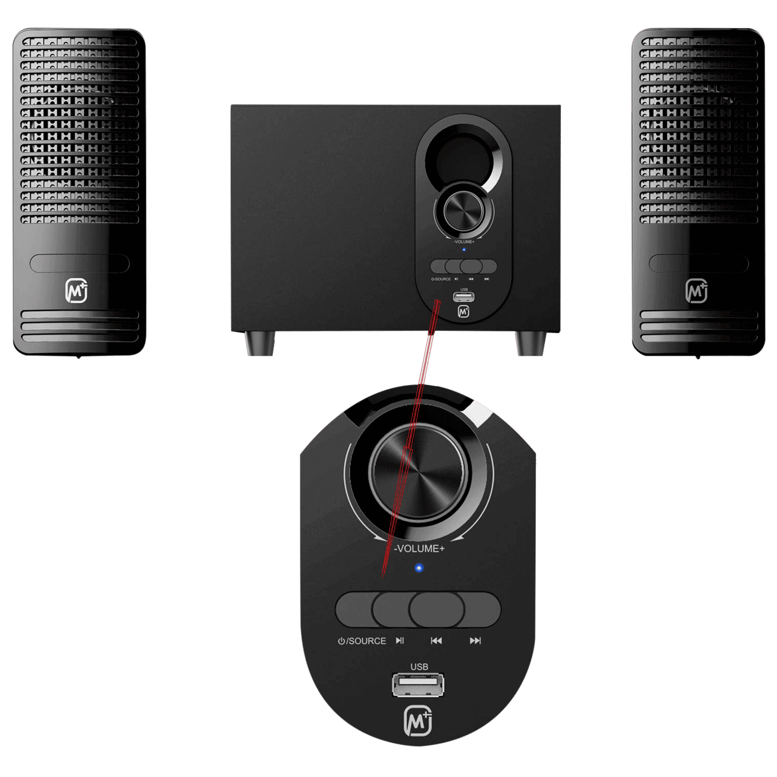 Matata 12W Multimedia Speaker (Loud & Clear Audio, 2.1 Channel, Black)_3