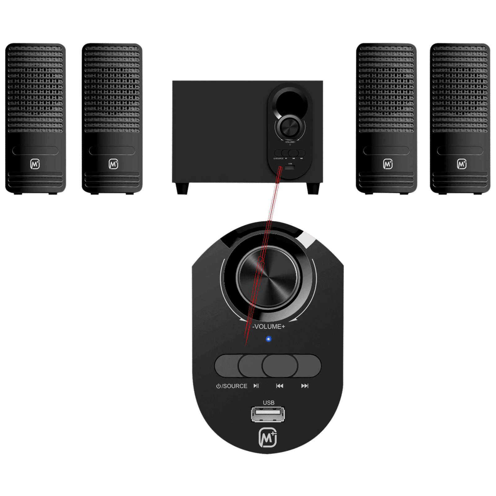 Matata 12W Multimedia Speaker (Loud & Clear Audio, 4.1 Channel, Black)_3