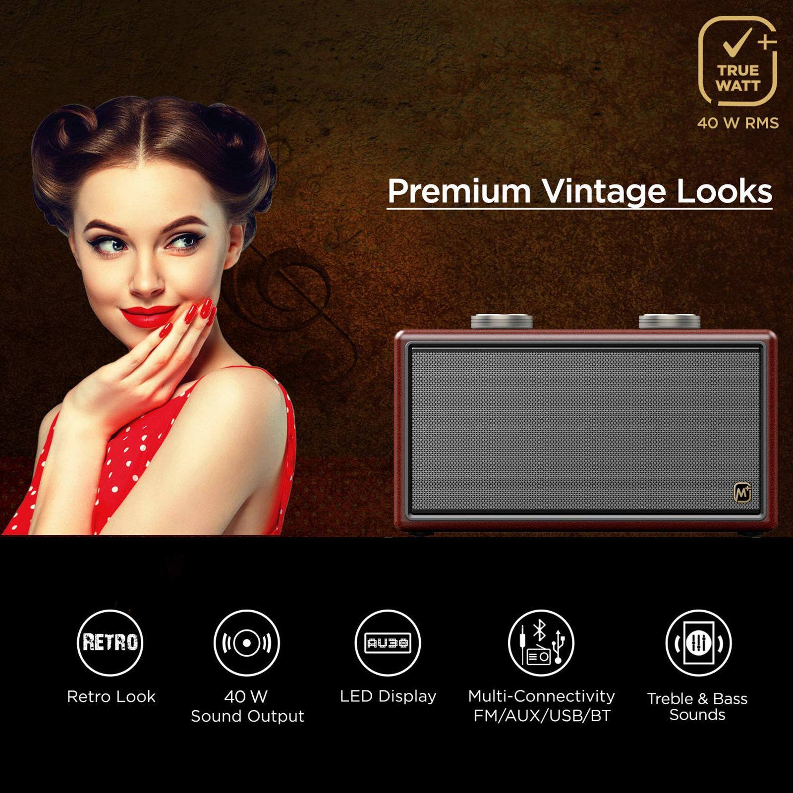 Matata MTMI17L 40W Portable Bluetooth Speaker (Treble and Bass Sound, 2.1 Channel, Brown and Silver)_15