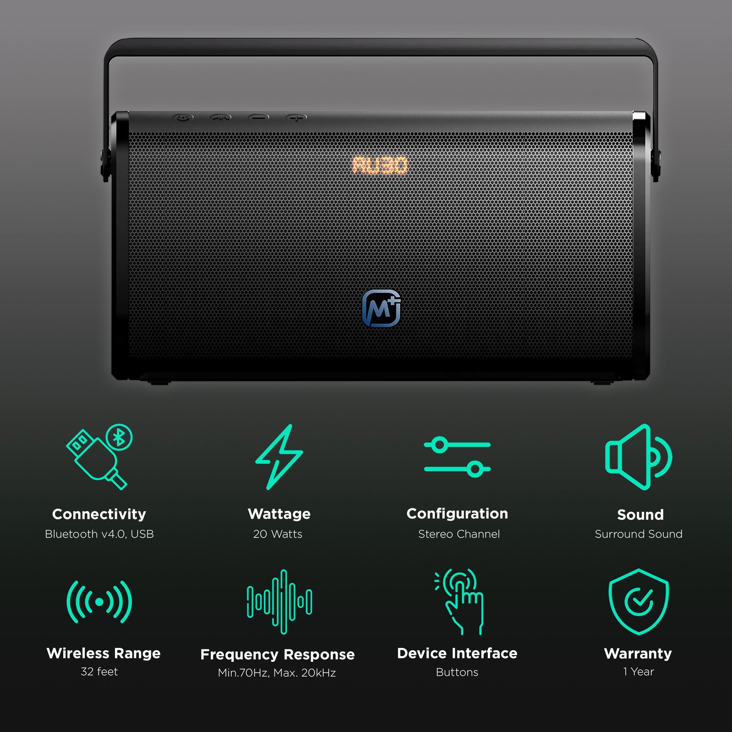 Matata 20W Portable Bluetooth Speaker (4 Hours Playtime, 2.0 Channel, Black) Matata 20W Portable Bluetooth Speaker (4 Hours Playtime, 2.0 Channel, Black)_2