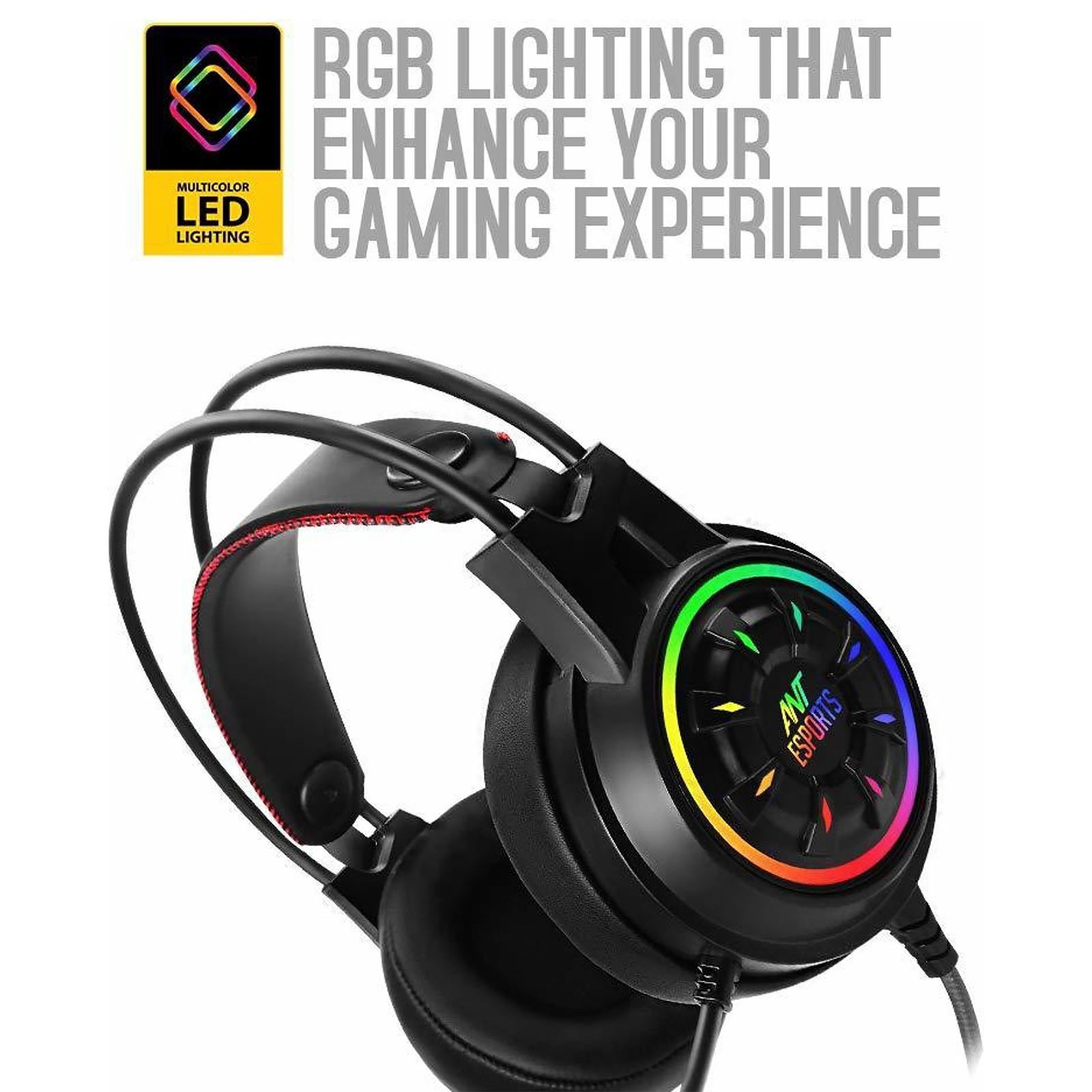 ANT ESPORTS H707 HD RGB Wired Gaming Headset with Active Noise Cancellation (50mm HD Drivers, Over Ear, Black) ANT ESPORTS H707 HD RGB Wired Gaming Headset with Active Noise Cancellation (50mm HD Drivers, Over Ear, Black)_2