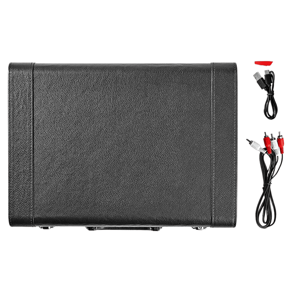 Nedis 2.0 Channel 18 Watts Vinyl Record Player (3 Speed Settings, Portable Breifcase, TURN210BK, Black Red)_10