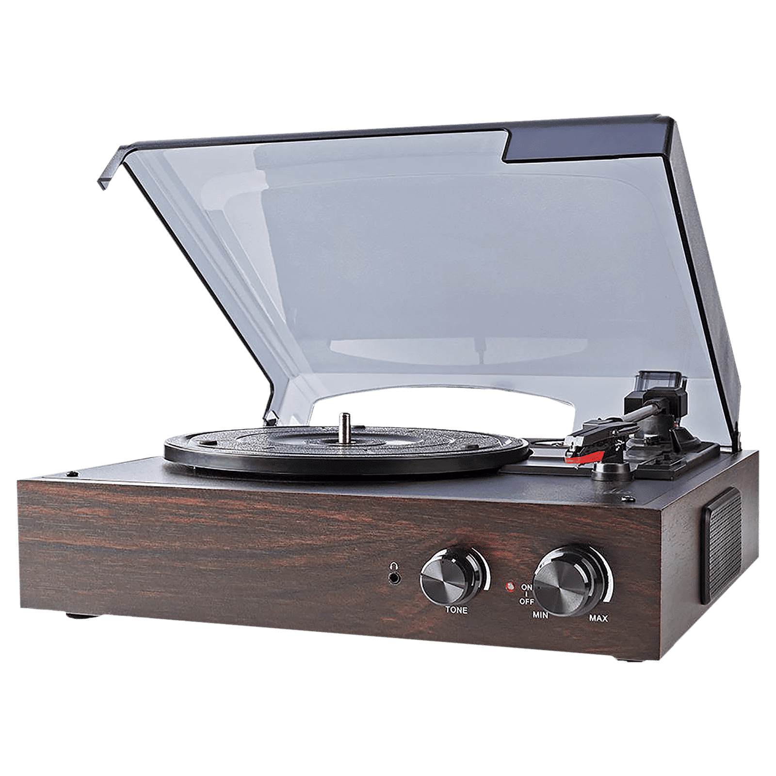 nedis 2.0 Channel 18 Watts Vinyl Record Player (Portable Breifcase, TURN220BN, Brown)_2