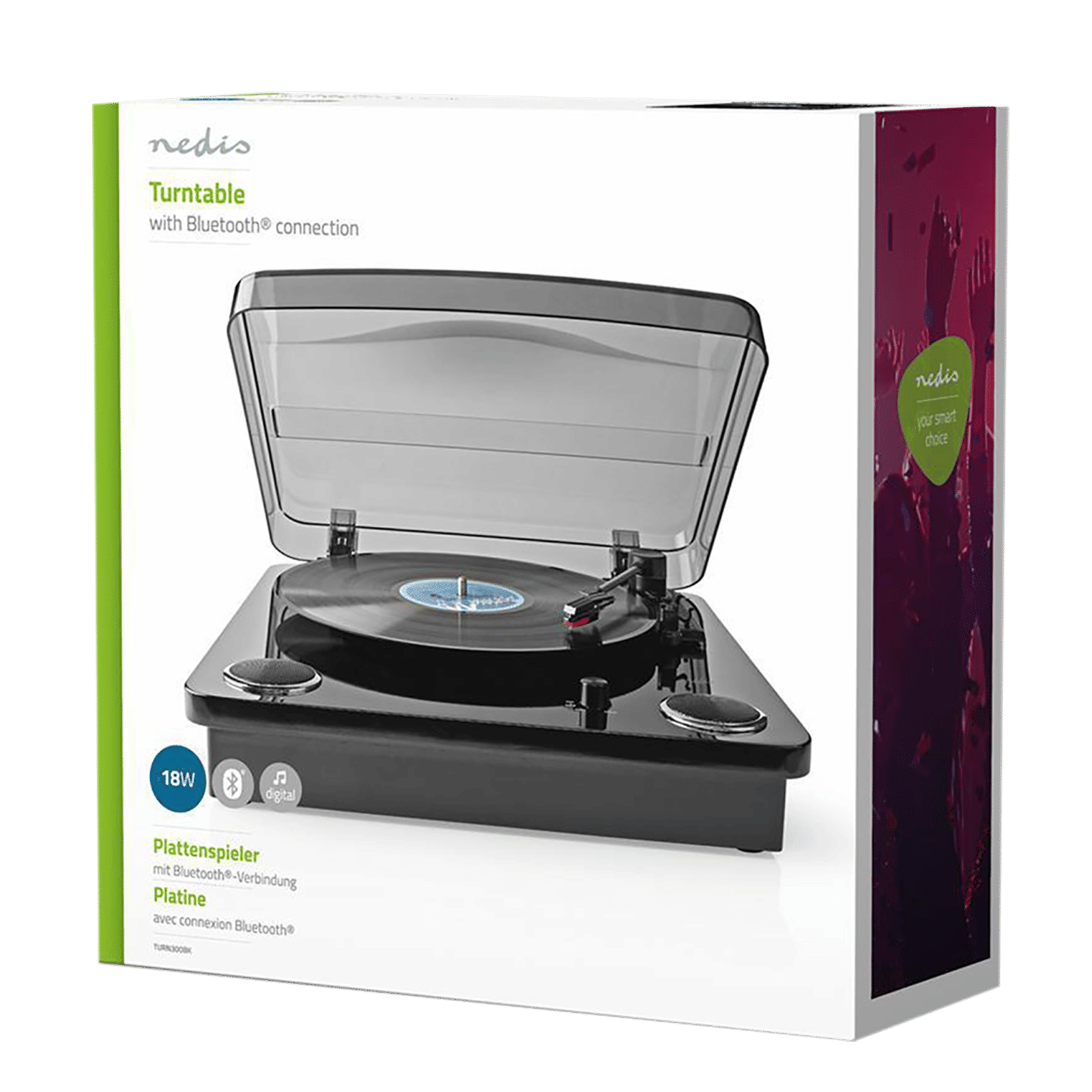 nedis Turnable 18 Watts Portable Bluetooth Speaker (Built-in Speakers, TURN300BK, Black)_12